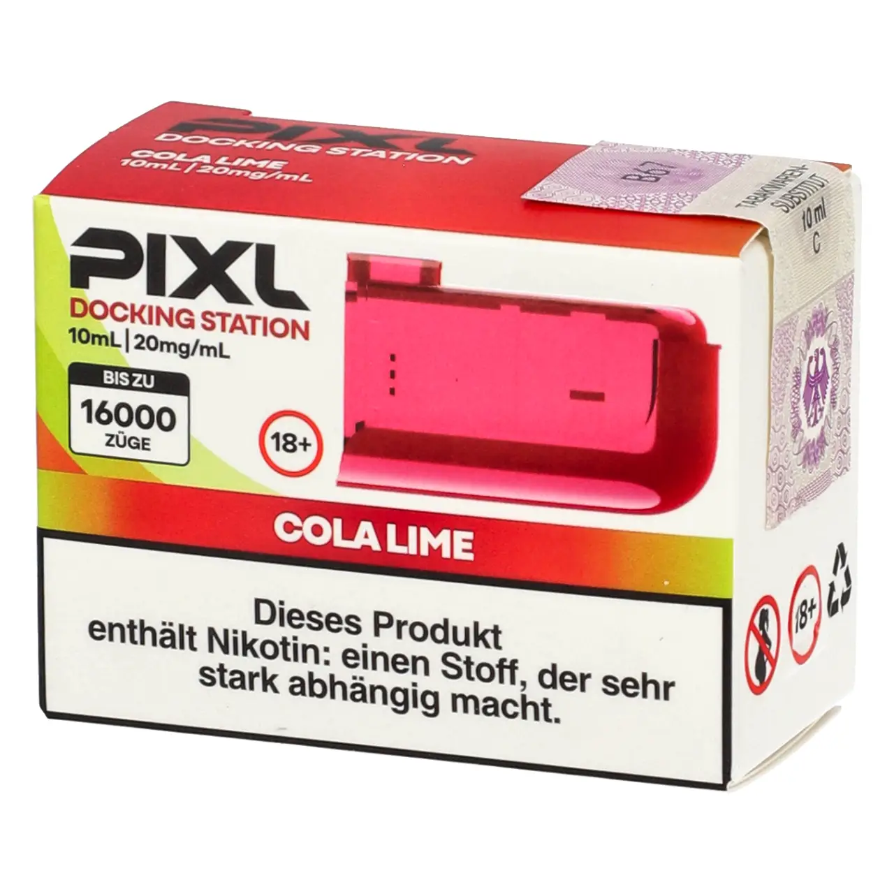 Pixl Cola Lime Docking Station - 10 ml Liquid Tank Pixl 6000 Docking Station Cola Lime
