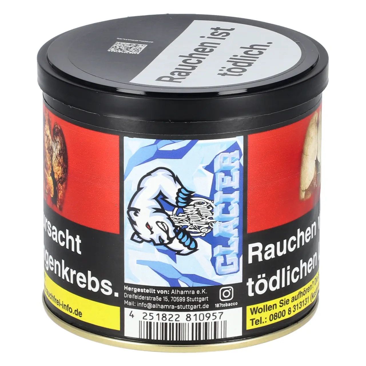 187 Tabak Glacier - Eisbonbon - Shisha Tabak 200g 187 Tabak Glacier 200g Dose
