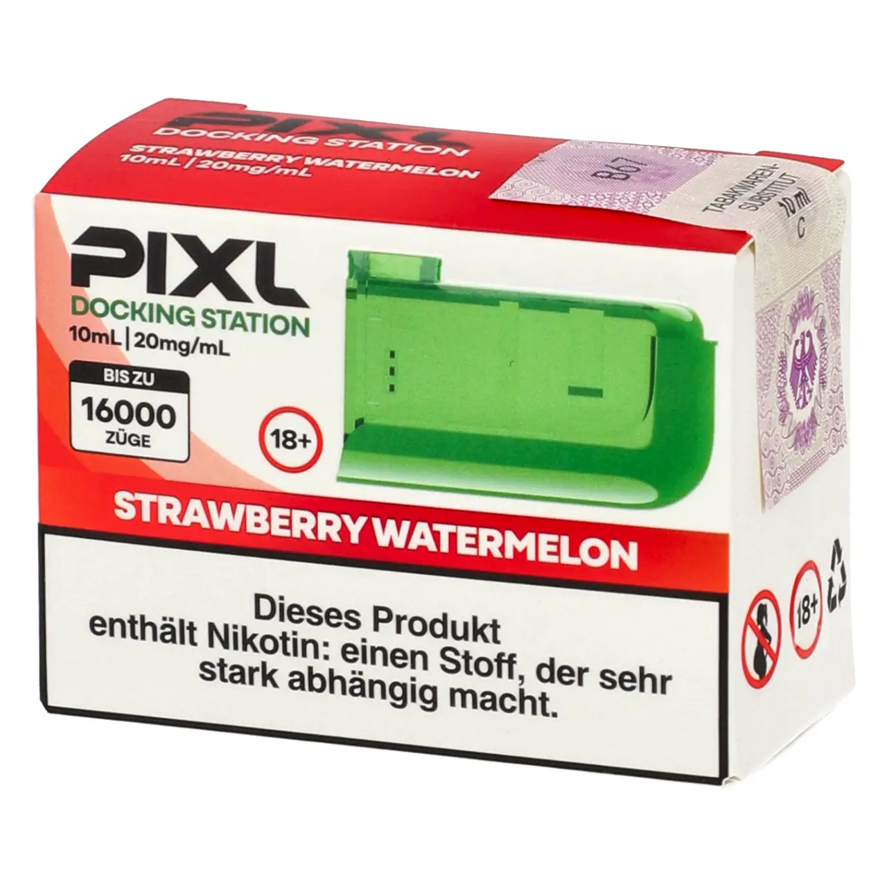 Pixl Strawberry Watermelon Docking Station - 10 ml Liquid Tank Pixl 6000 Docking Station Strawberry Watermelon