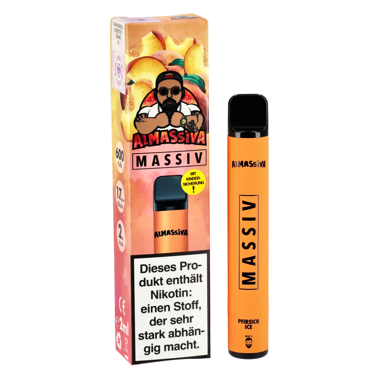 Almassiva Vape Pfirsich Ice (Massiv) Einweg E-Shisha, 2ml Massiv - Almassiva Einweg Vape