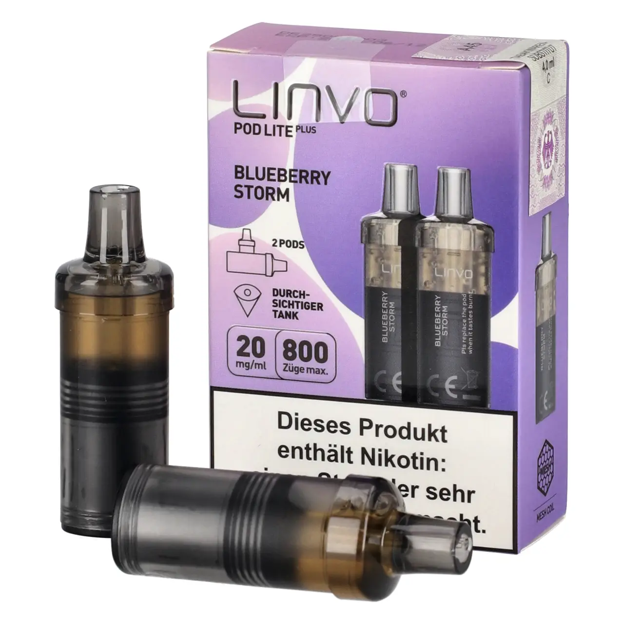Blueberry Storm - Linvo Pod Lite Plus Prefilled Pod - 2er Packung