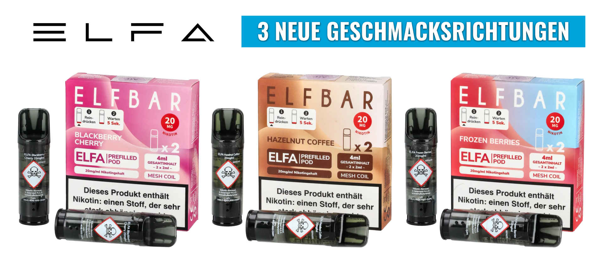 Elfbar Elfa neue Sorten Banner Elfbar Elfa neue Sorten Banner