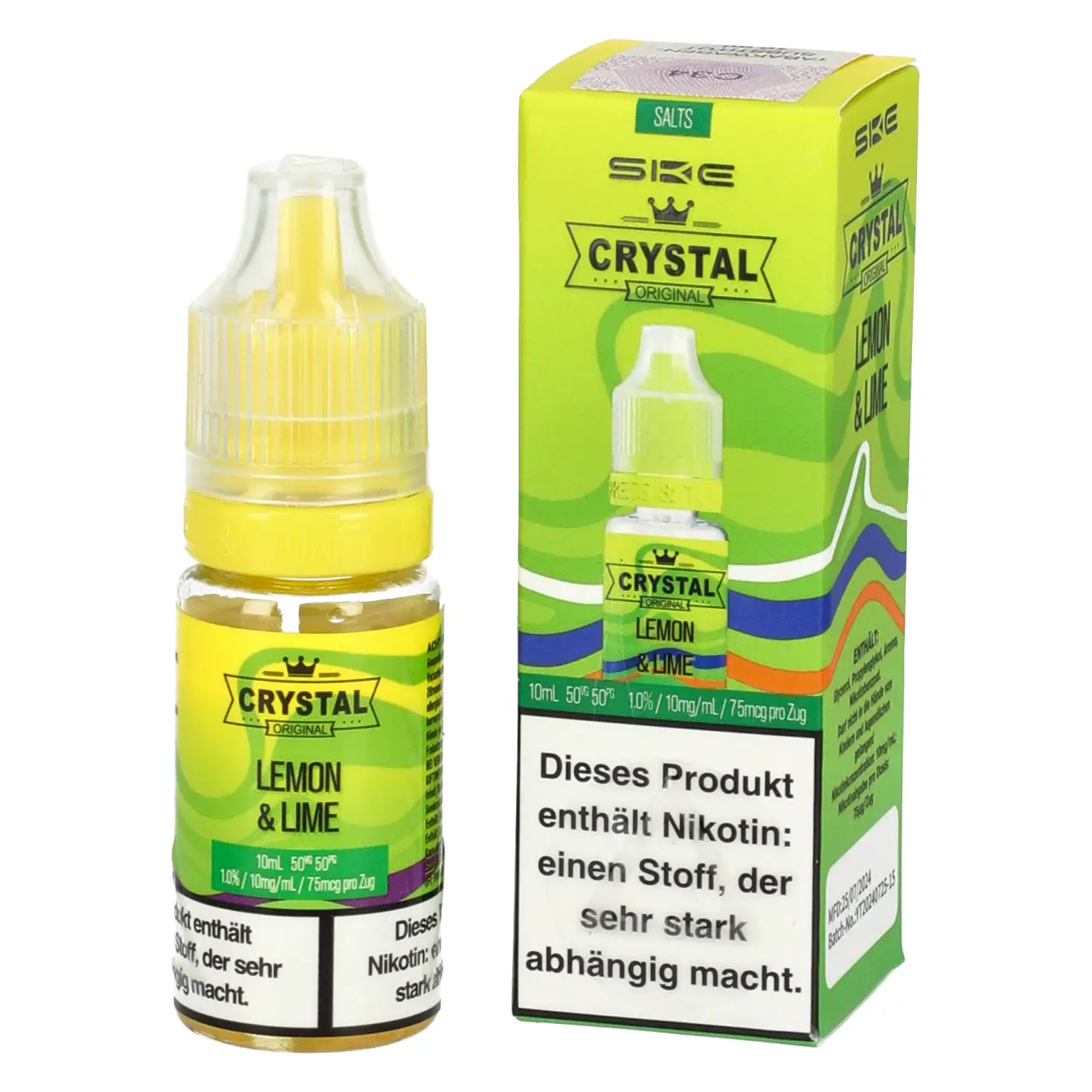 SKE Crystal Zitrone Limette (Lemon & Lime) Nikotinsalz Liquid, 10ml SKE Crystal Lemon & Lime Nikotinsalz Liquid