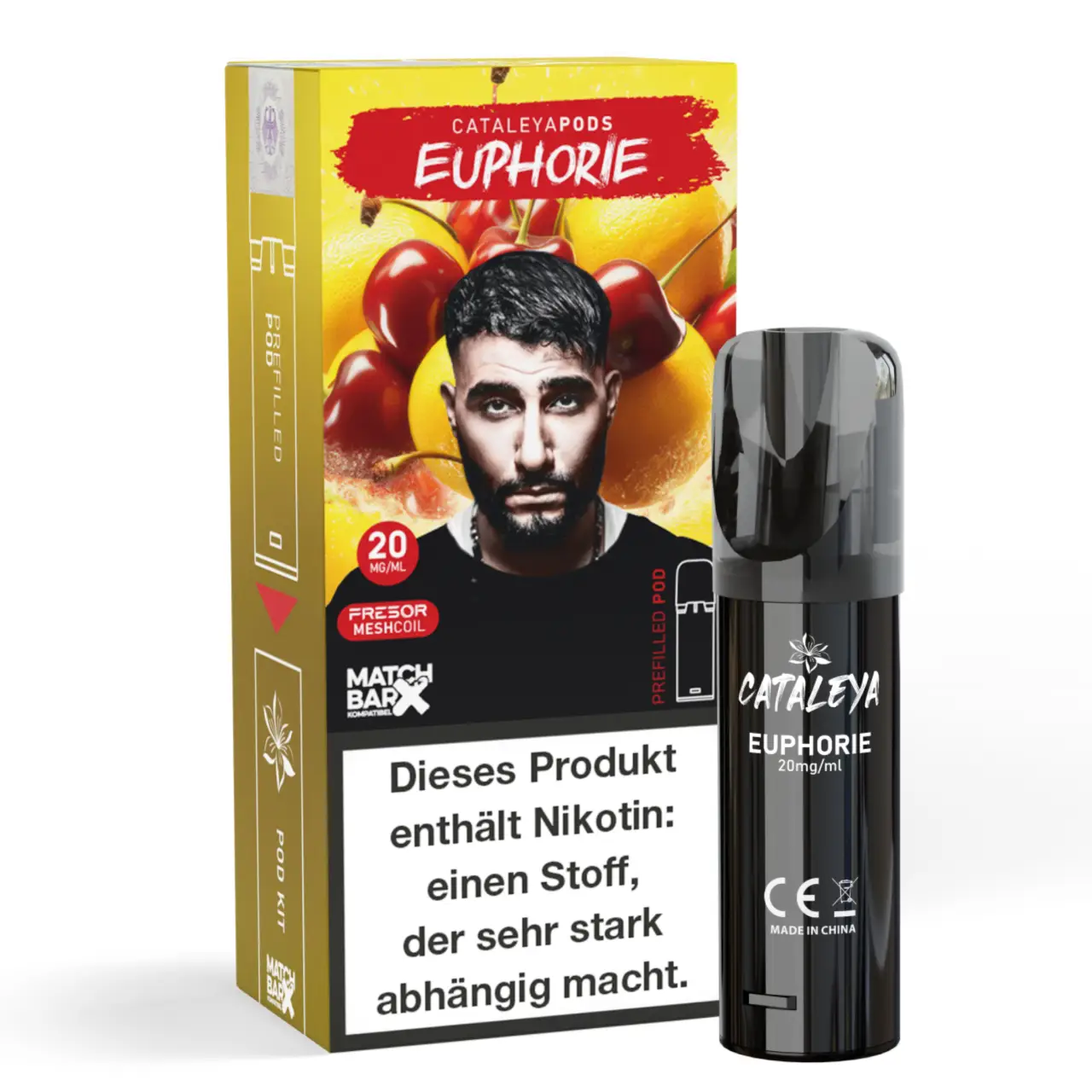 Euphorie - Cataleya by Samra Prefilled Pod für Mehrweg Vape - befüllt mit 2ml Liquid - MatchBar X kompatibel