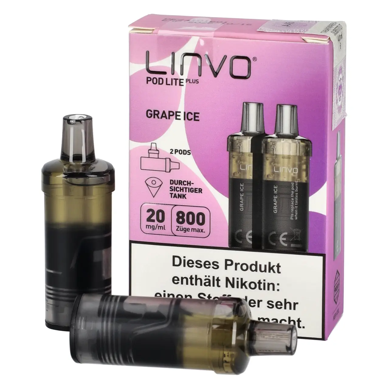 Linvo Pod Lite Plus kühle Traube (Grape Ice) 2ml Liquid Pods, 2-er Pack Grape Ice - Linvo Pod Lite Plus Prefilled Pod - 2er Packung