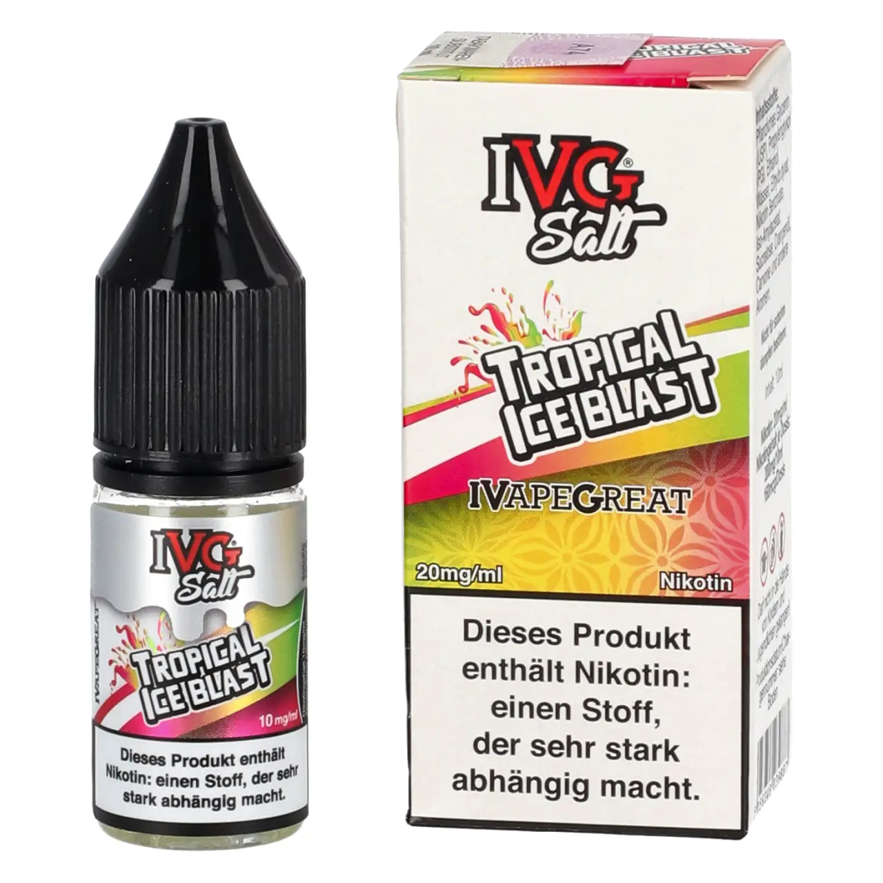 IVG Salt Kiwi Wassermelone Apfel Ice (Tropical Ice Blast) Nikotinsalz Liquid, 10ml IVG Salt Tropical Ice Blast - Nikotinsalz Liquid in der 10ml Flasche