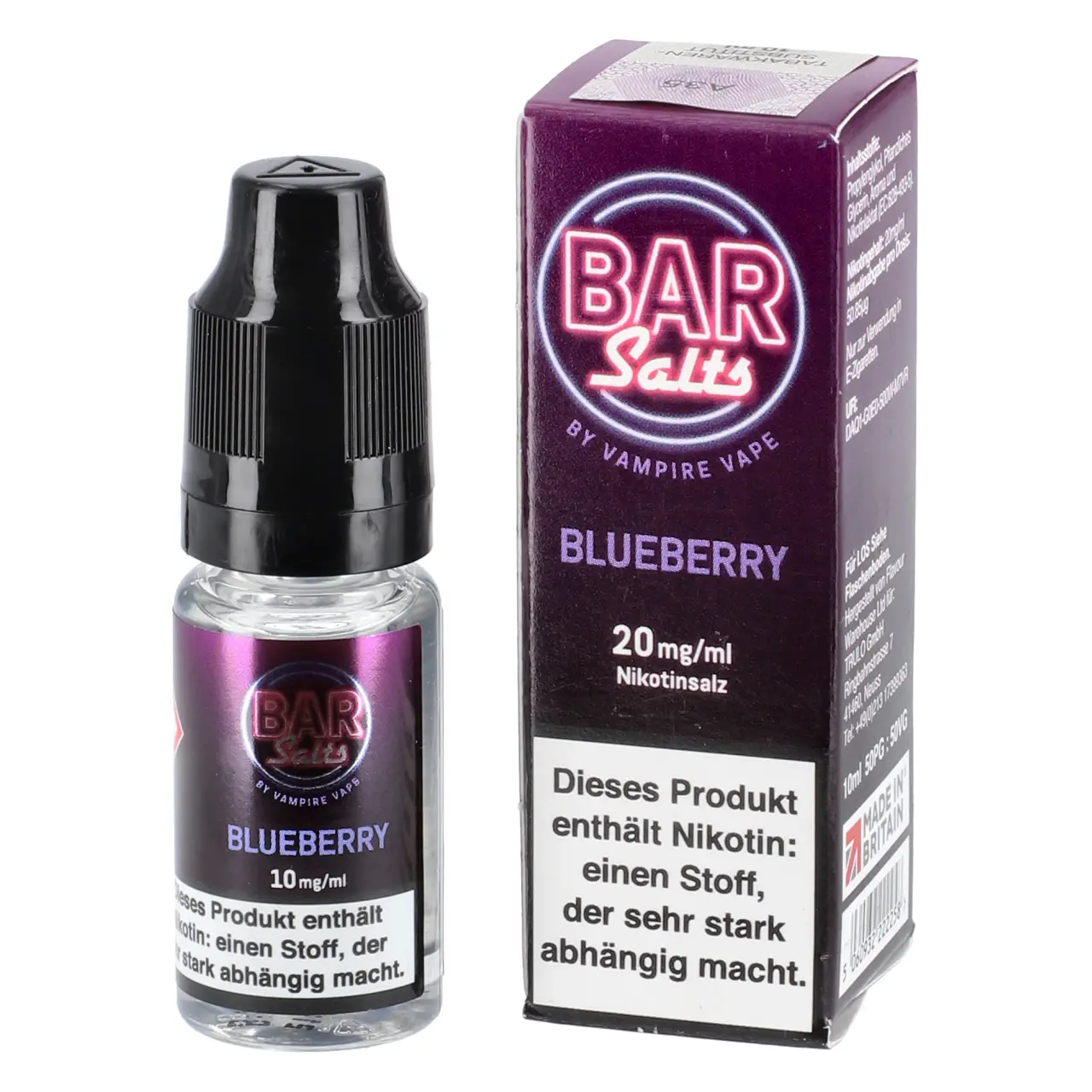 Blueberry - Bar Salts Nikotinsalz Liquid by Vampire Vape - 10ml