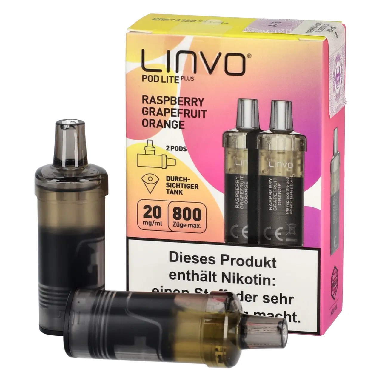 Raspberry Grapefruit Orange - Linvo Pod Lite Plus Prefilled Pod - 2er Packung