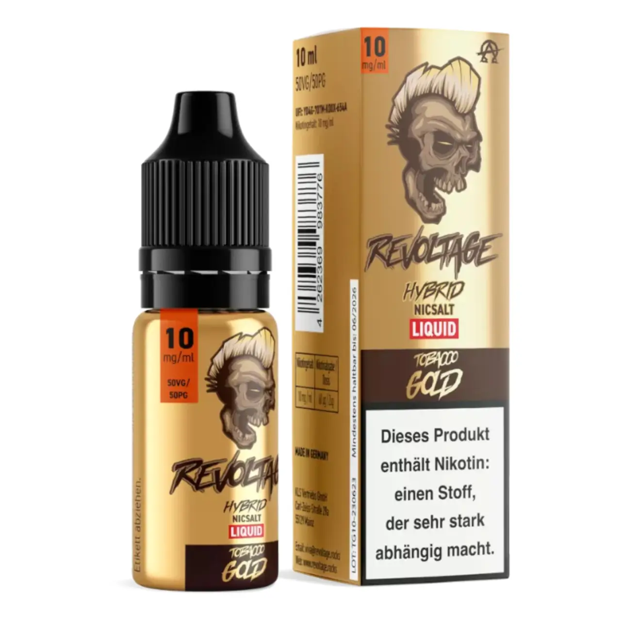 Tobacco Gold - Revoltage Hybrid Nicsalt Liquid 10ml