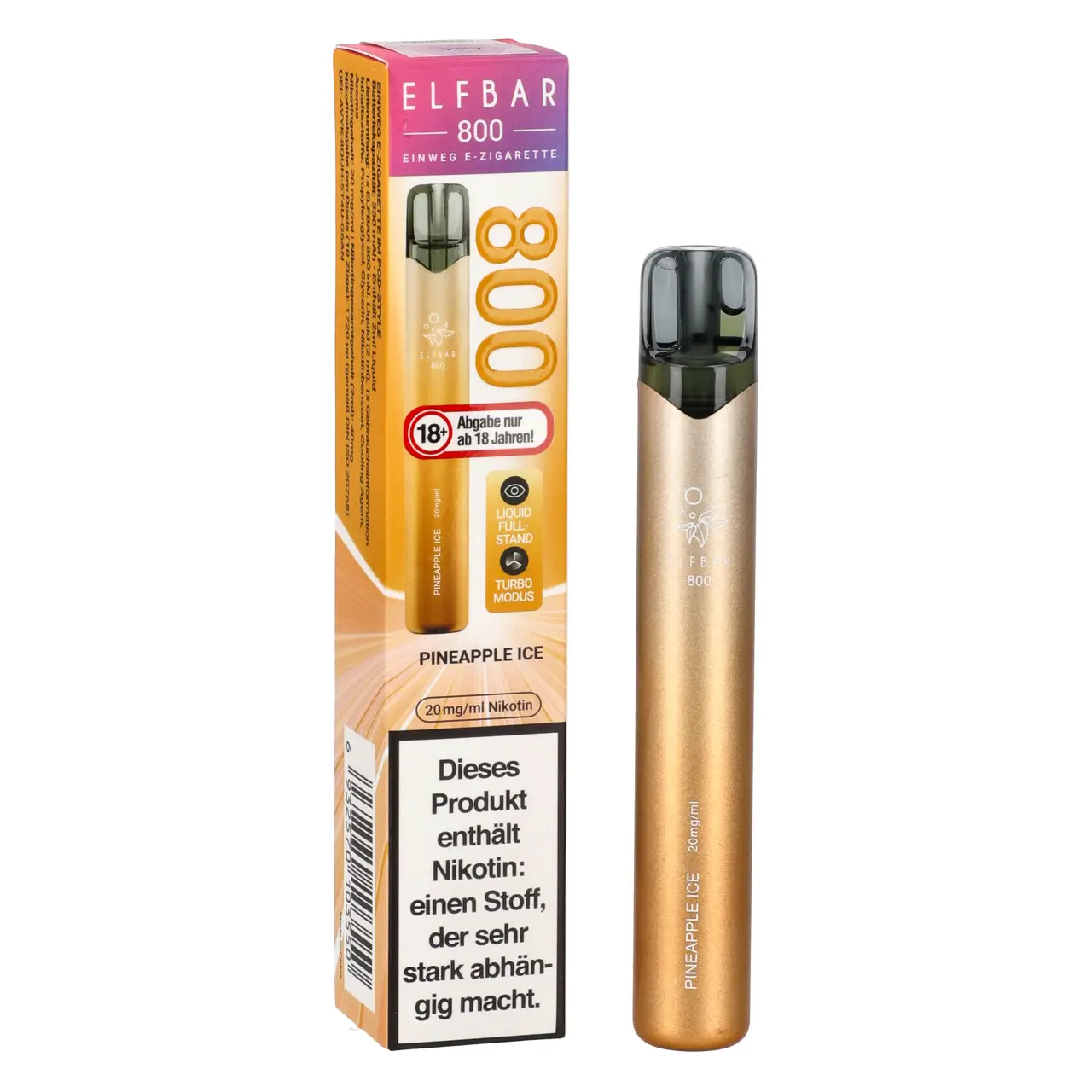 Elf Bar 800 Pineapple Ice - Ananas Ice - Einweg Vape, 2ml Liquid Elfbar 800 Pineapple Ice Einweg Vape