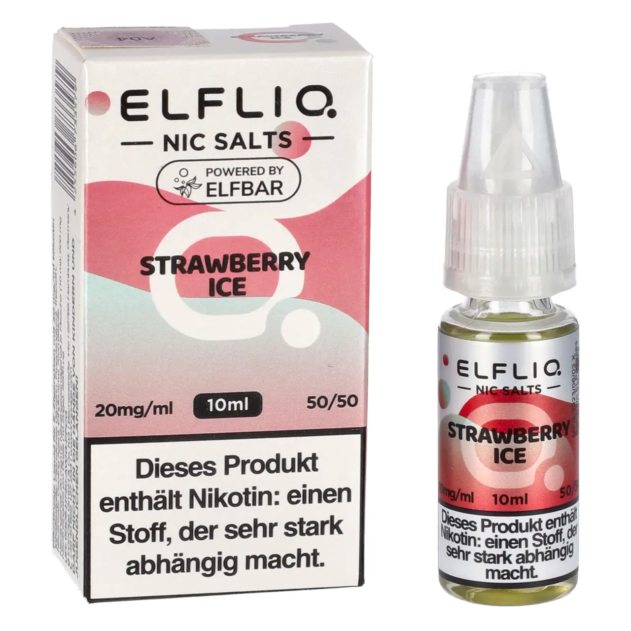 Strawberry Ice - Elfliq by Elfbar Nikotinsalz Liquid für Mehrweg Vape - 10ml