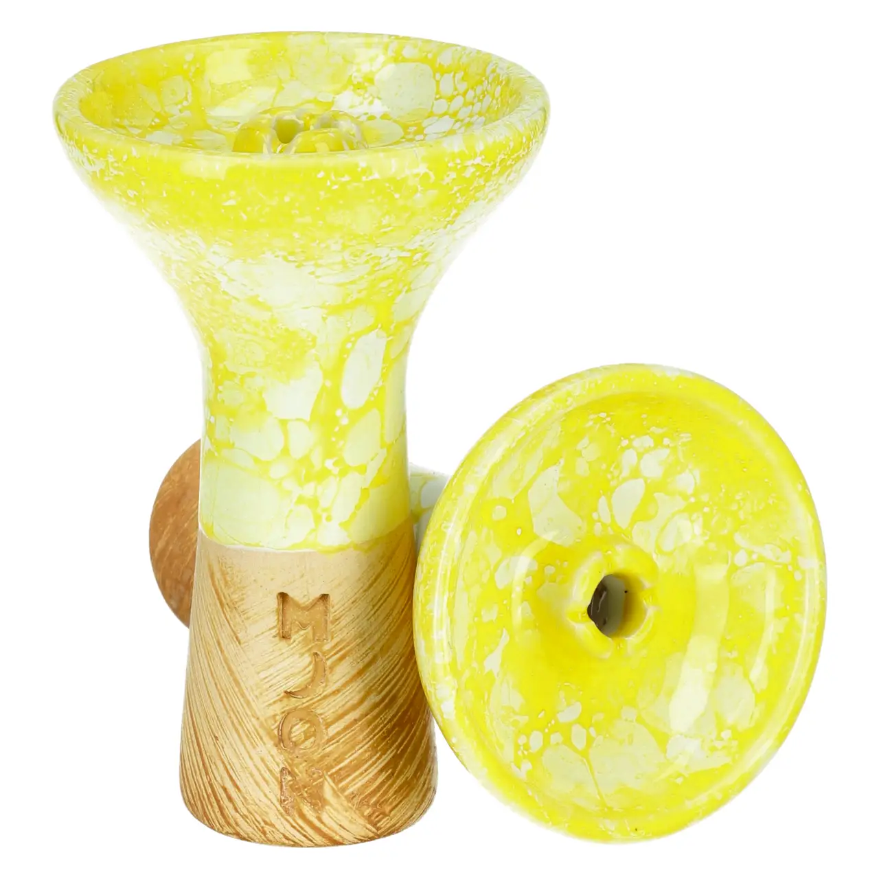 Moon Phunnel Tabakkopf Marble Yellow White von Vorne