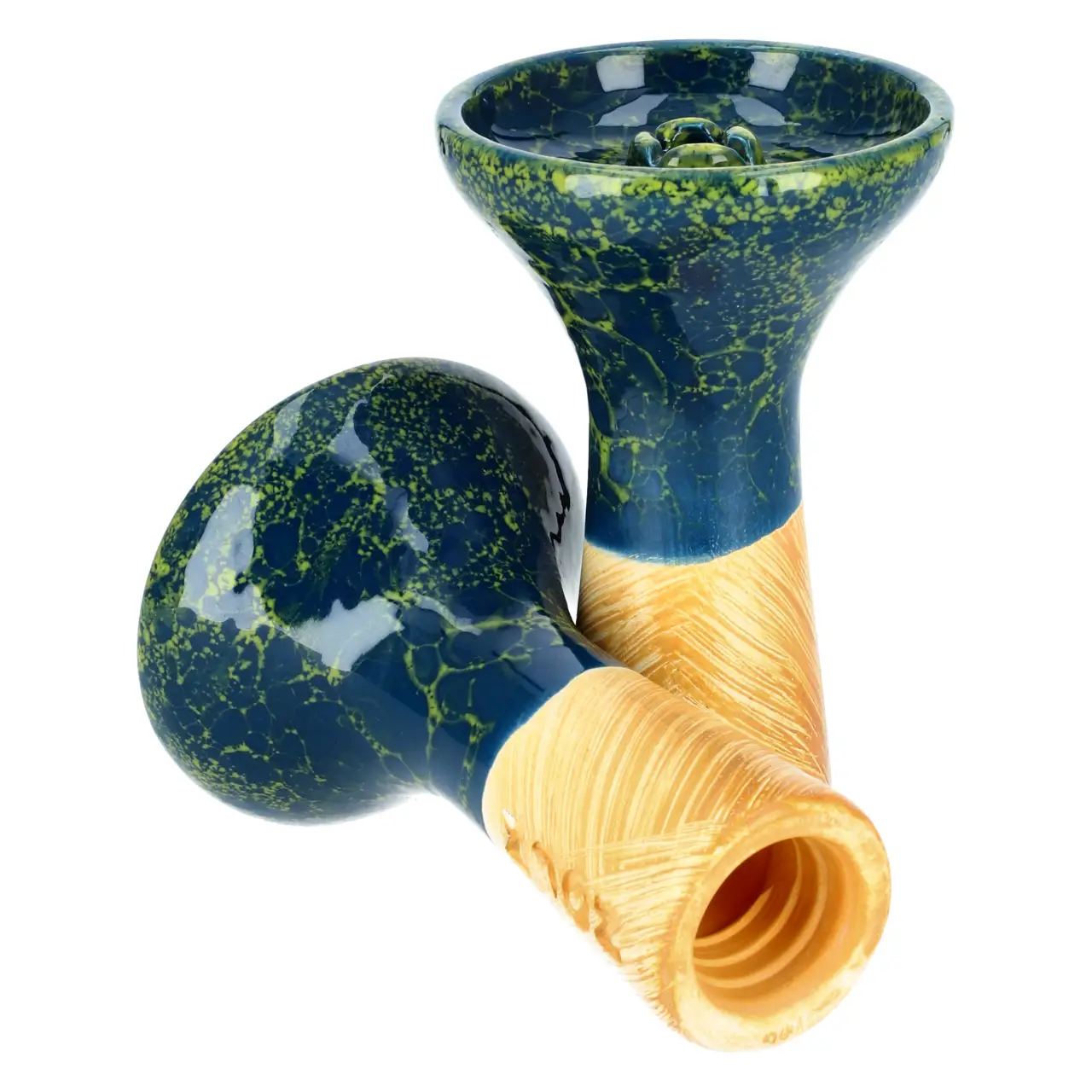 Moon Phunnel Tabakkopf Marble Blue Yellow von Hinten