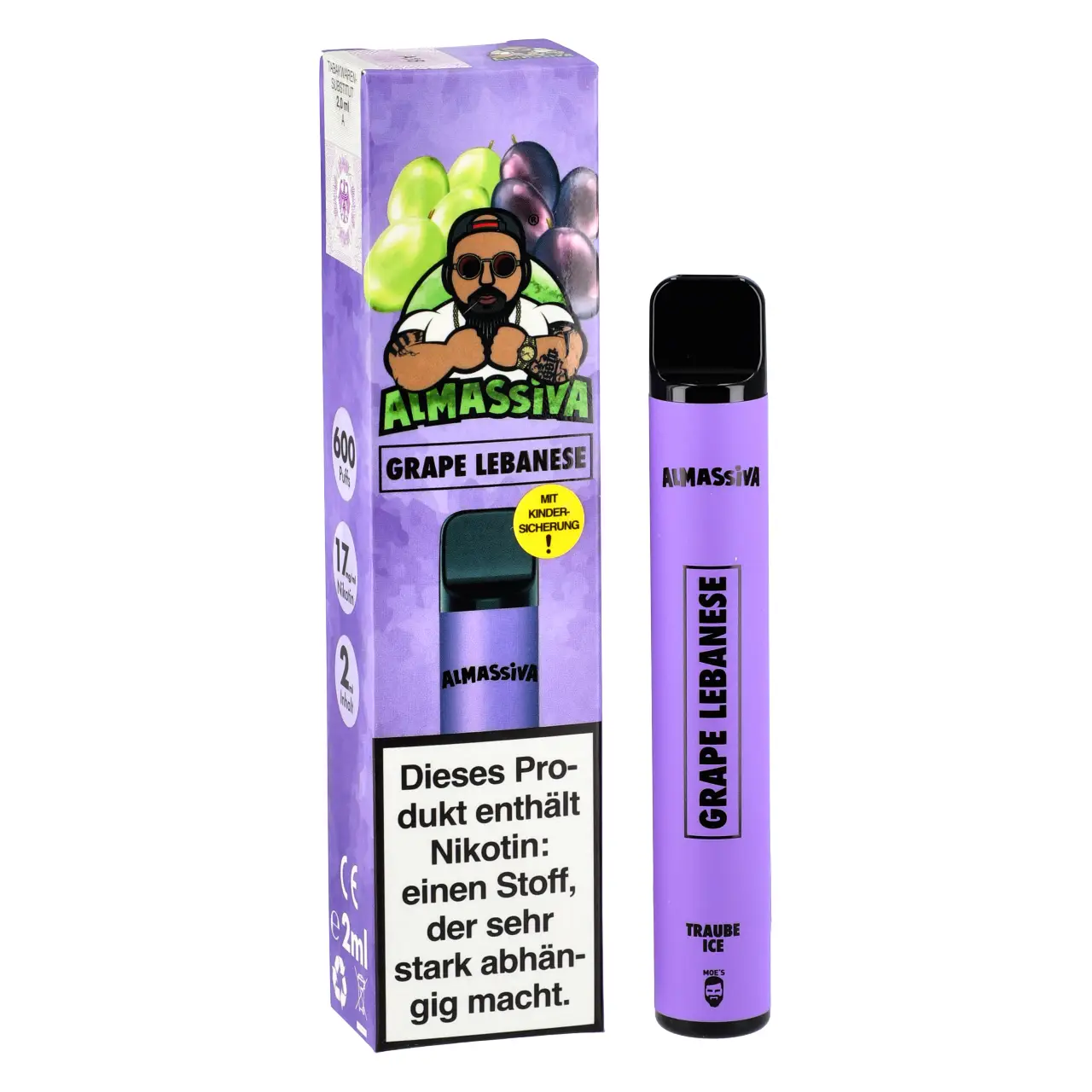 Almassiva Vape Traube Ice (Grape Lebanese) Einweg E-Shisha, 2ml Grape Lebanese - Almassiva Einweg Vape