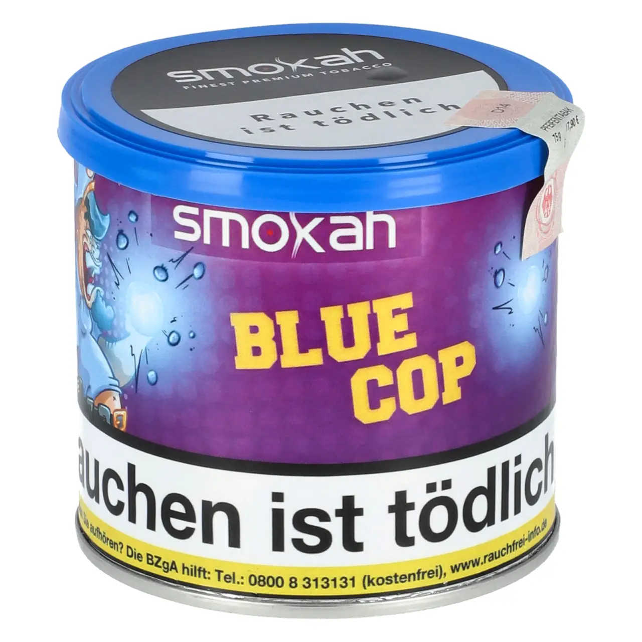 Smokah Blue Cop Pfeifentabak - Blaubeere Geschmack - 75g Dose