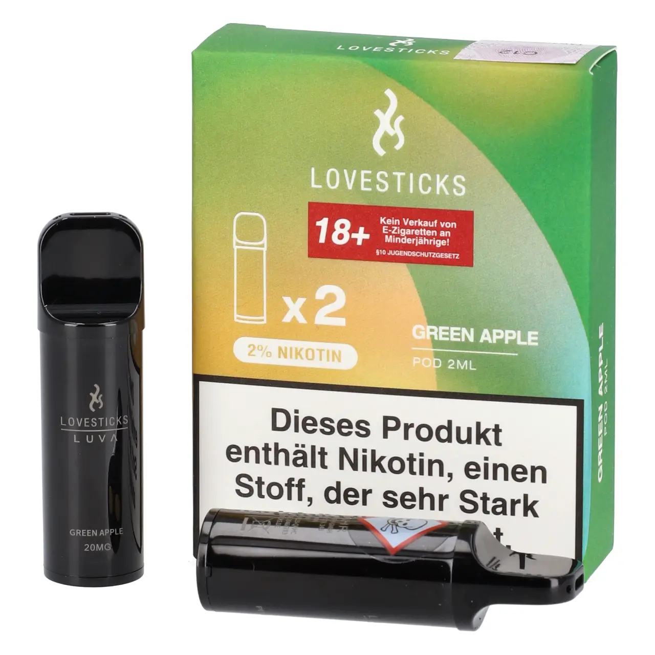 Green Apple - Lovesticks Luva Prefilled Pod - 2er Packung