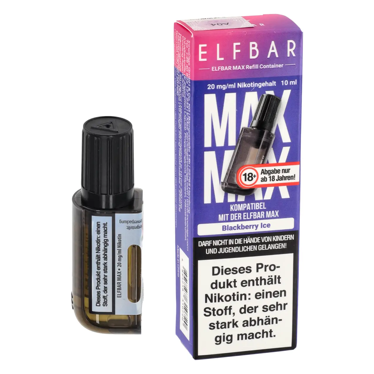 Elfbar MAX Blackberry Ice - Brombeere Ice - Refill Container mit 10ml Liquid Elfbar MAX Blackberry Ice Liquid Refill Container