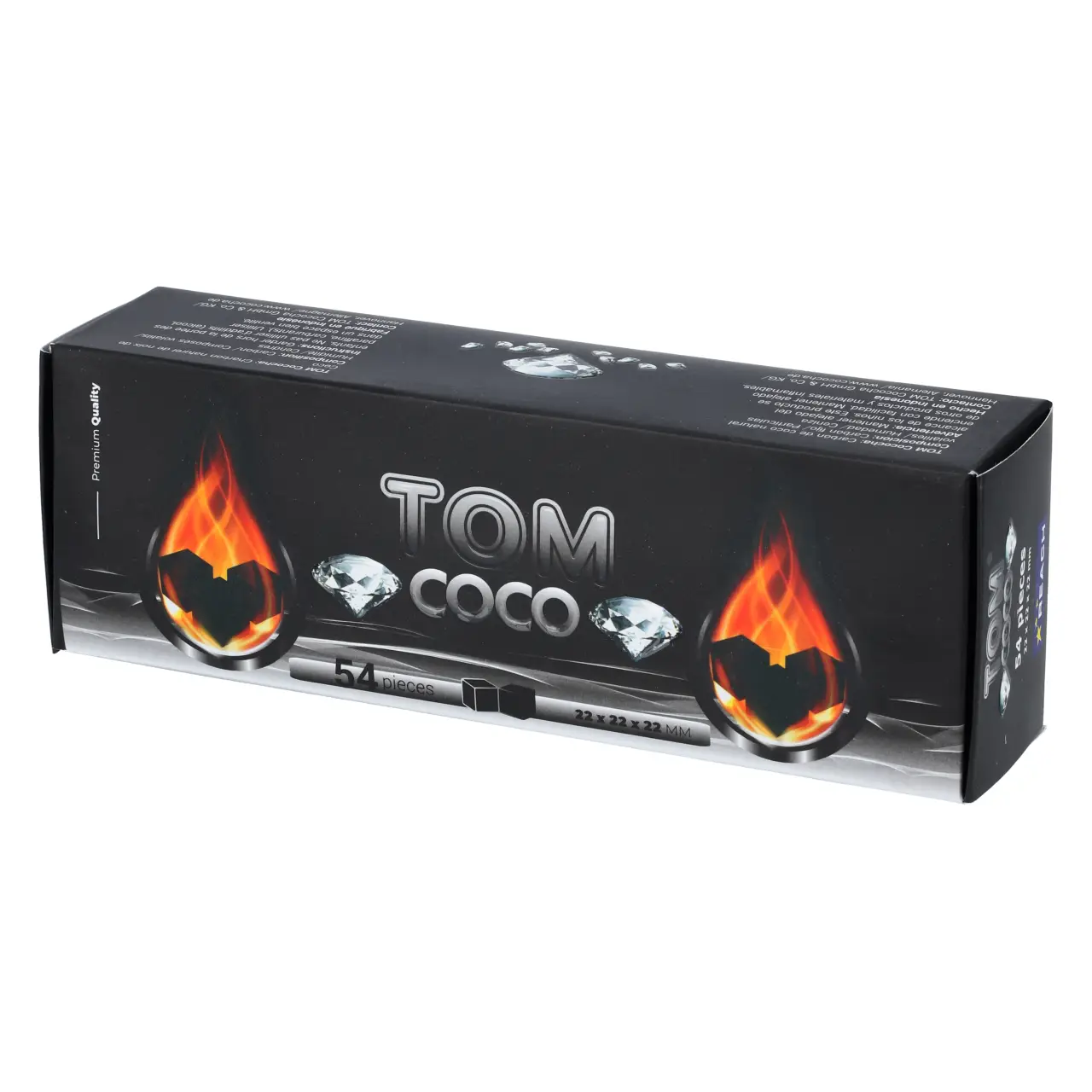 Tom Coco Diamond Kokoskohle, 54 Würfel Tom Coco Shisha Kohle - 22mm - 0,5 kg