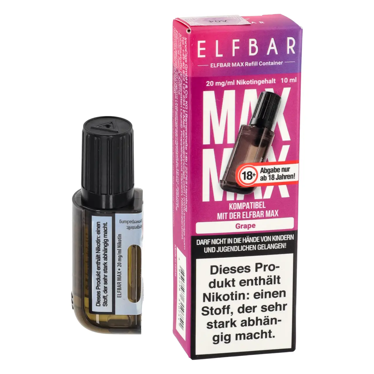 Elfbar MAX Grape - Traube - Refill Container mit 10ml Liquid Elfbar MAX Grape Liquid Refill Container