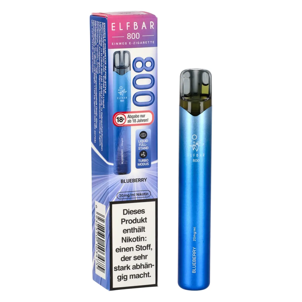 Elf Bar 800 Blueberry - Blaubeere - Einweg Vape, 2ml Liquid Elfbar 800 Blueberry Einweg Vape