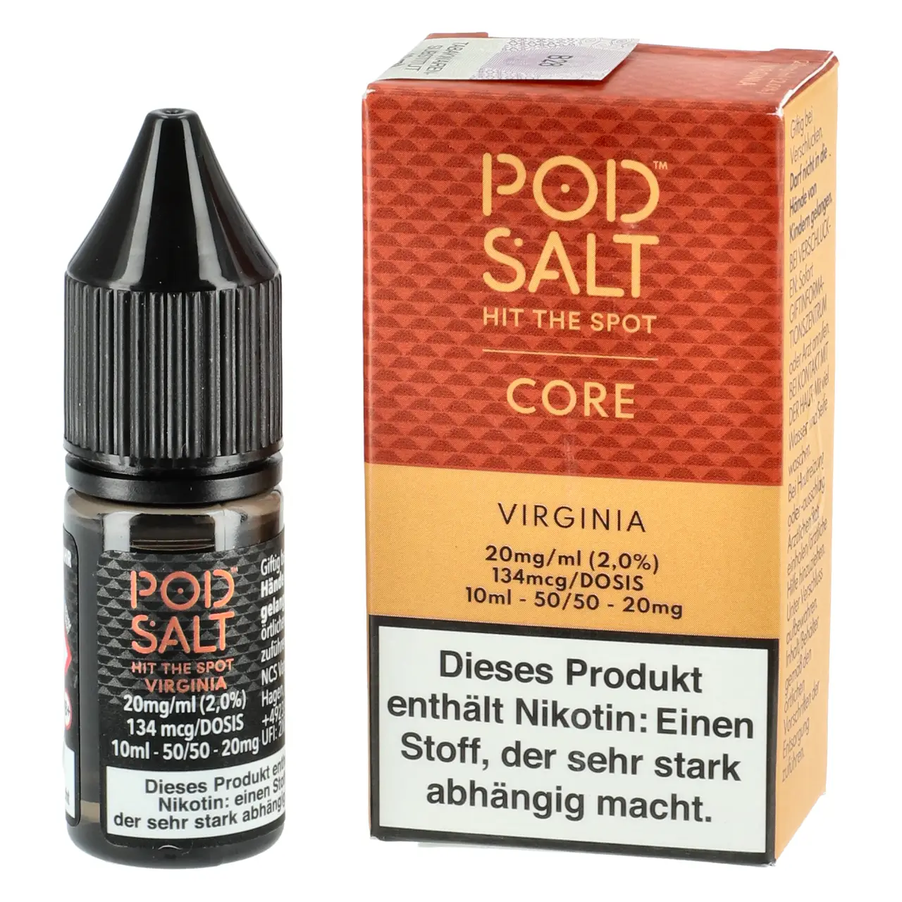 Pod Salt Core Virginia Tabak (Virginia) Nikotinsalz Liquid, 10ml Virginia - Pod Salt Core Nikotinsalz Liquid Flasche 10ml