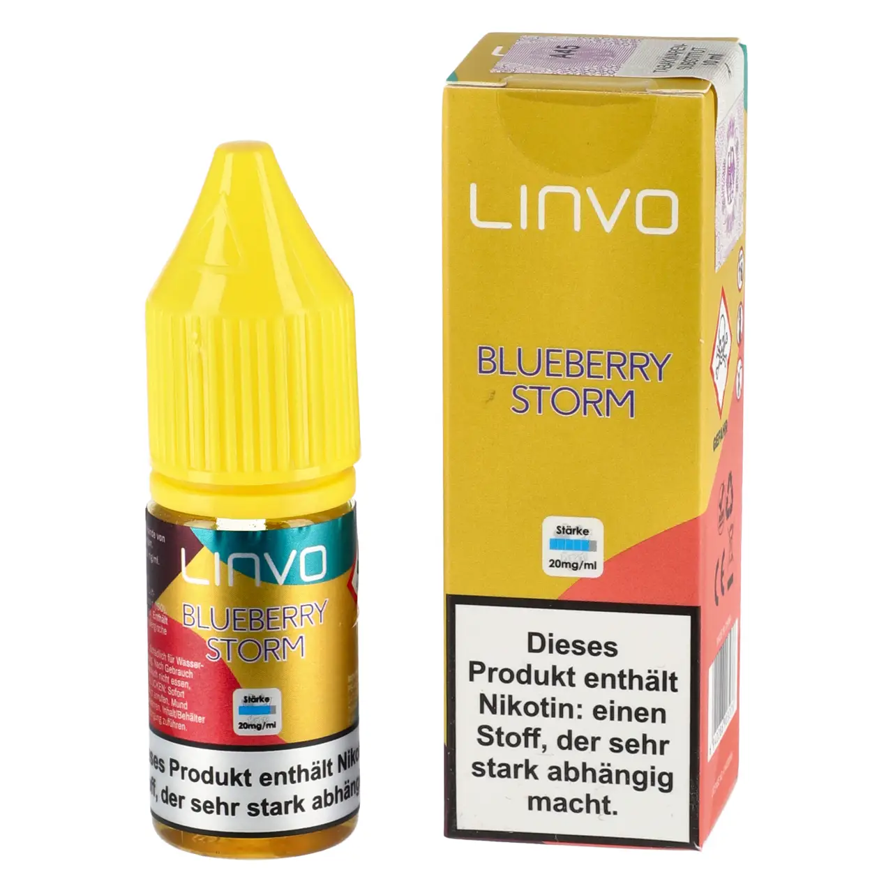 Linvo Liquid Blaubeere Energy Drink (Blueberry Storm) Nikotinsalz, 10ml Blueberry Storm - Linvo Nikotinsalz Liquid für Mehrweg Vape - 10ml