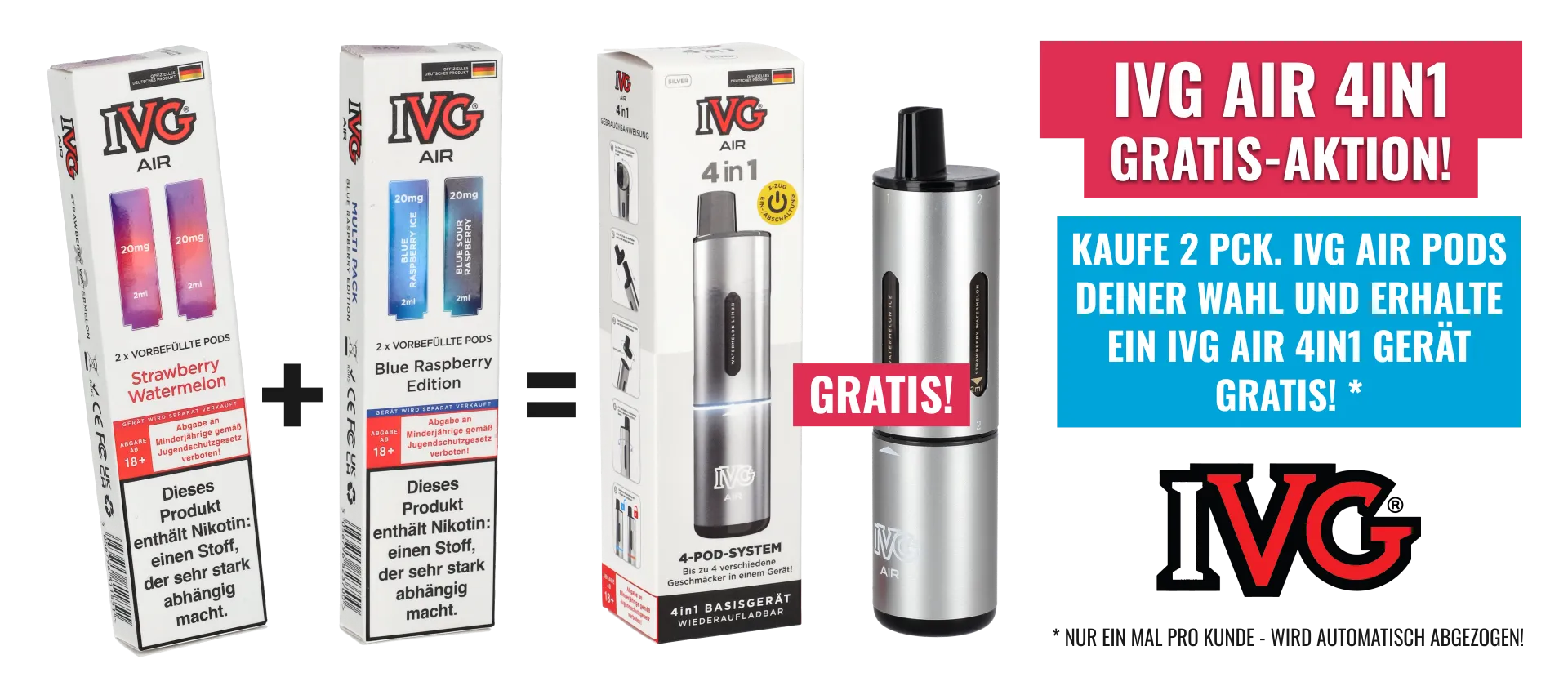 IVG Air 4in1 Pod System Gratis Aktion Blubber-Oase