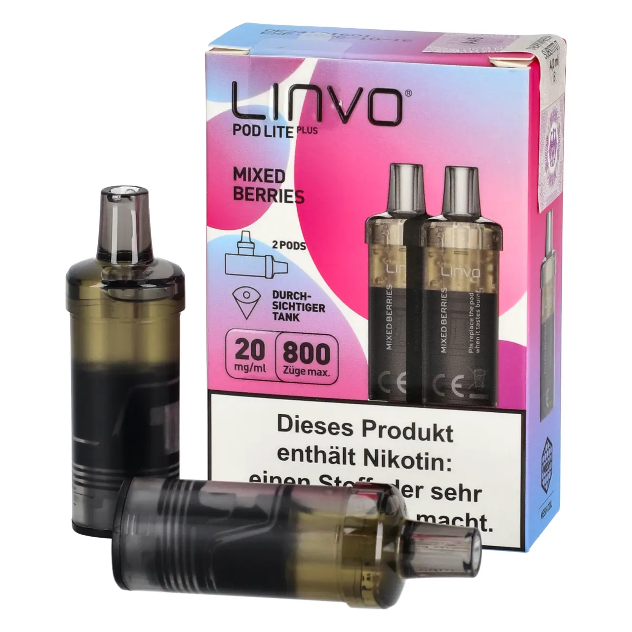 Linvo Pod Lite Plus Beerenmix (Mixed Berries) 2ml Liquid Pods, 2-er Pack Mixed Berries - Linvo Pod Lite Plus Prefilled Pod - 2er Packung