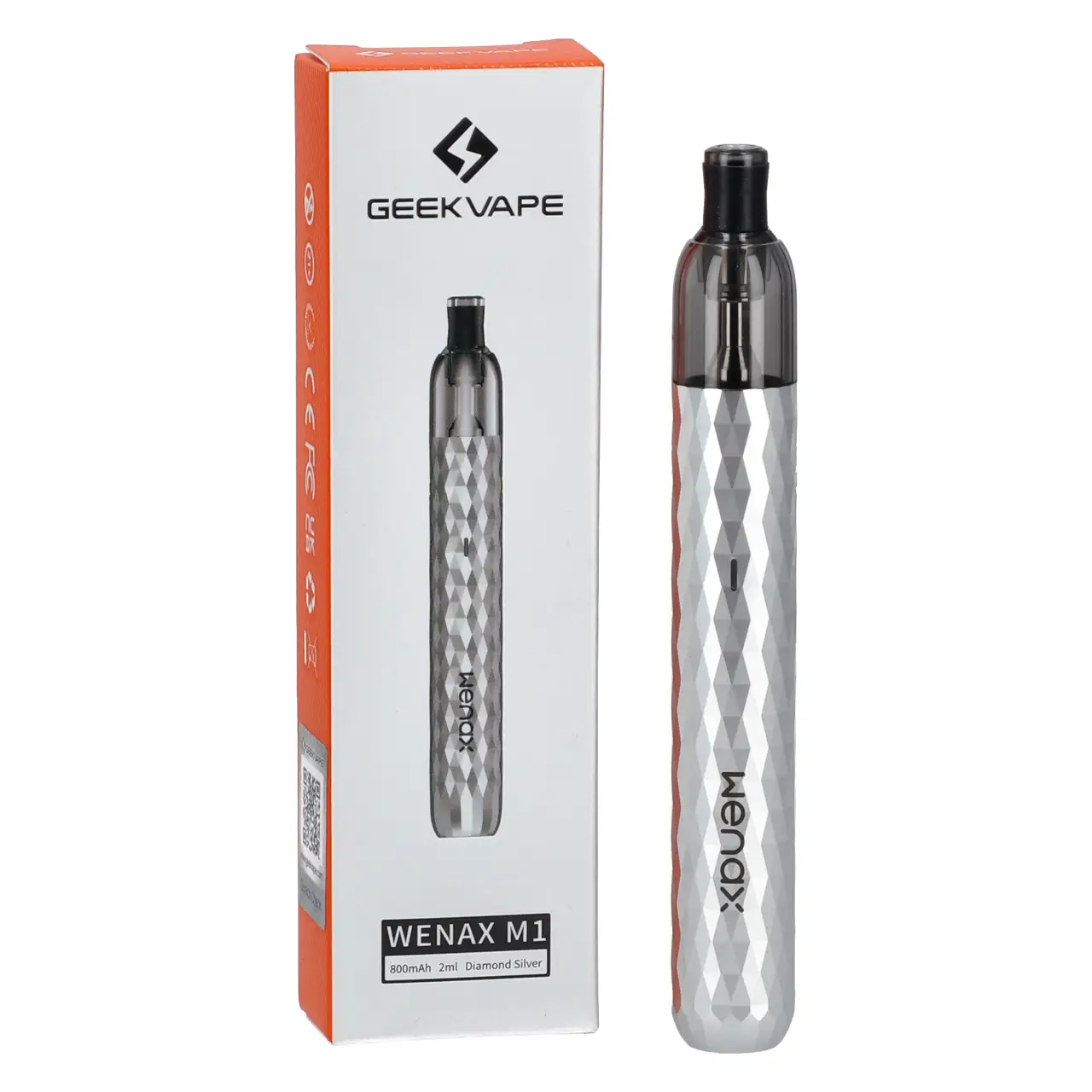 GeekVape Wenax M1 E-Zigaretten-Set in Diamond Silver mit Verpackung