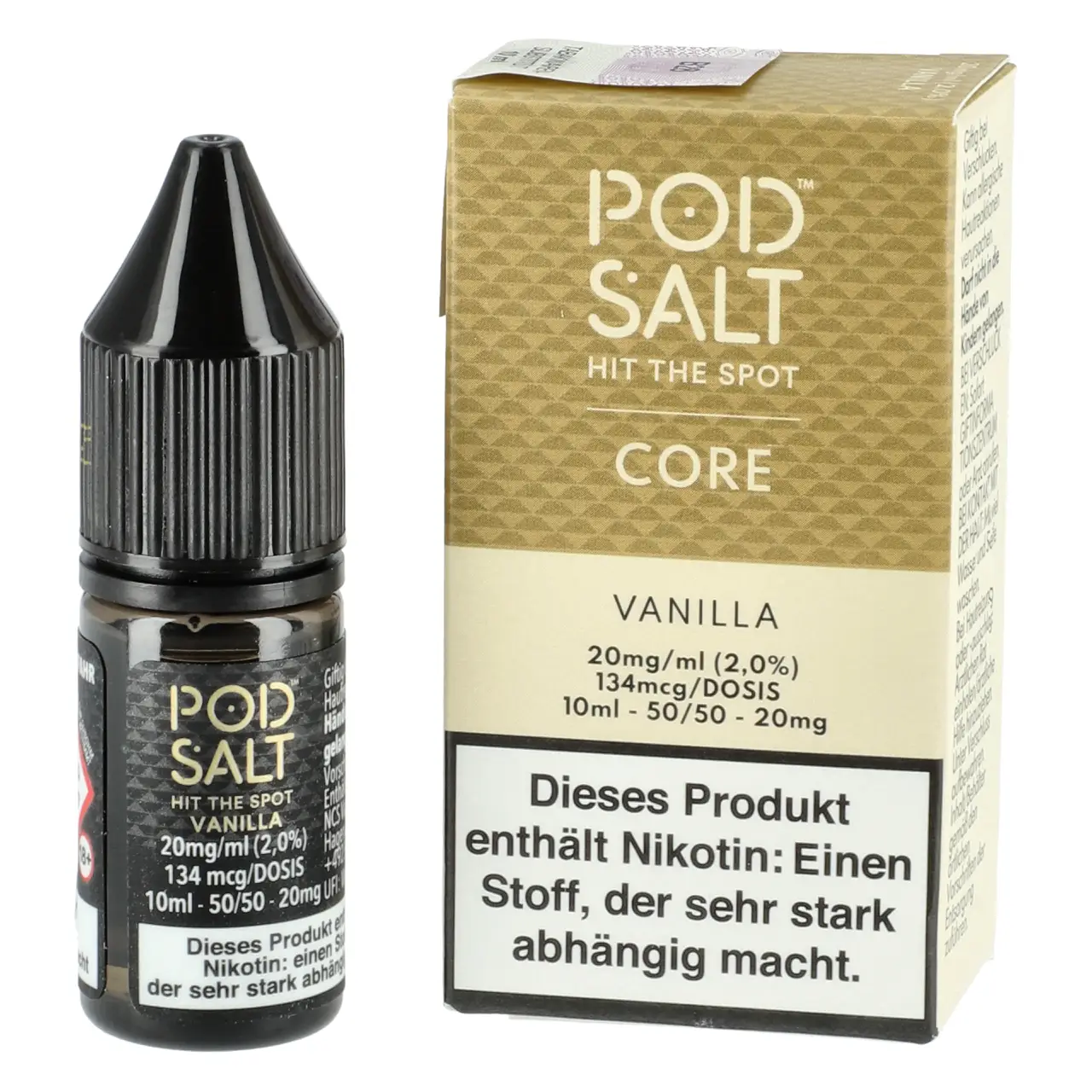 Pod Salt Core Vanille (Vanilla) Nikotinsalz Liquid, 10ml Vanilla - Pod Salt Core Nikotinsalz Liquid Flasche 10ml