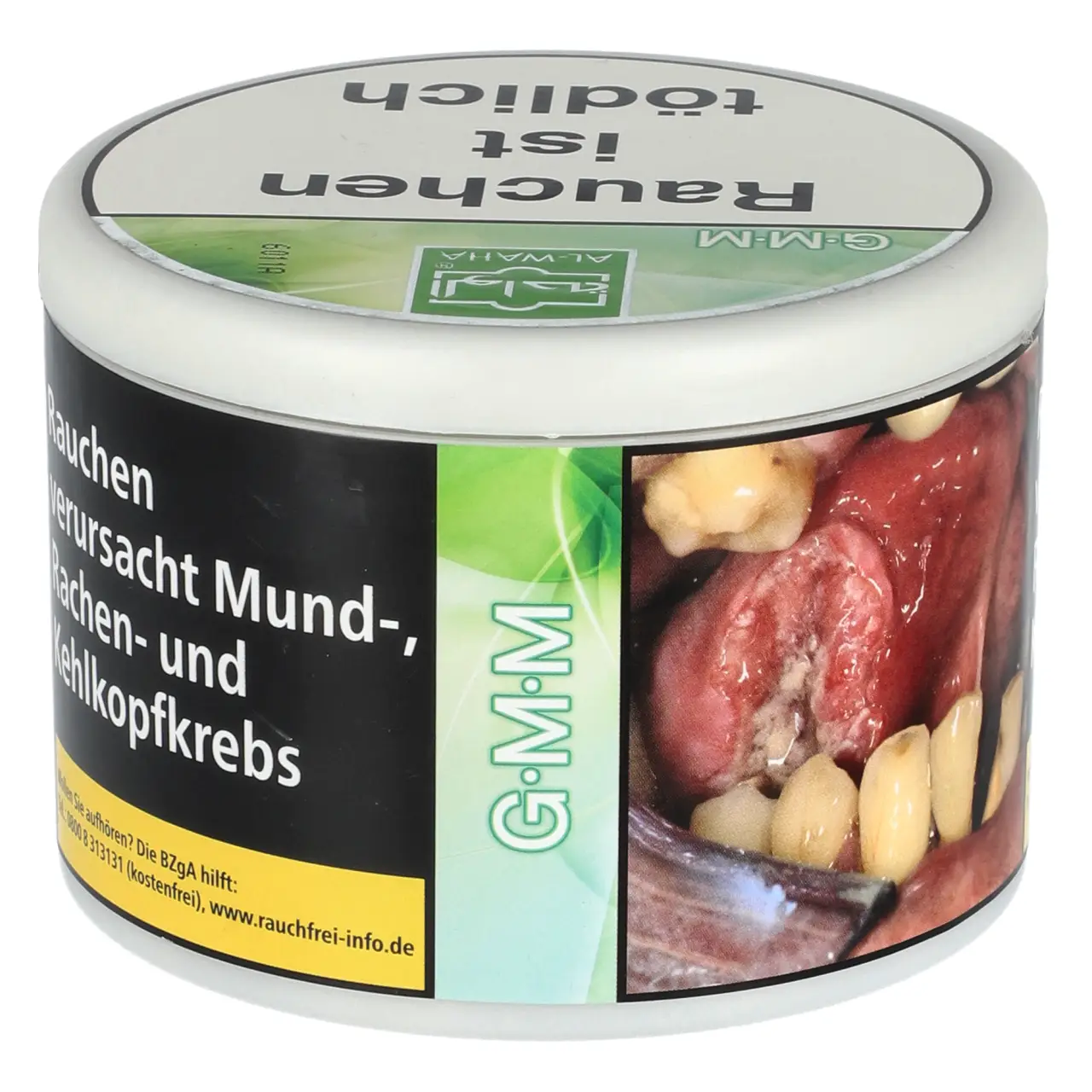 Al Waha Kaugummi Minze (G-M-M) Shisha Tabak, 200g Al Waha GMM Shisha Tabak - Kaugummi Minze - 200g Dose