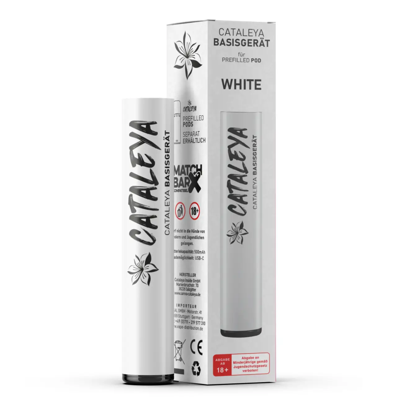 Cataleya by Samra Basisgerät in Weiß für Prefilled Pods - Mehrweg Vape - MatchBar X kompatibel 