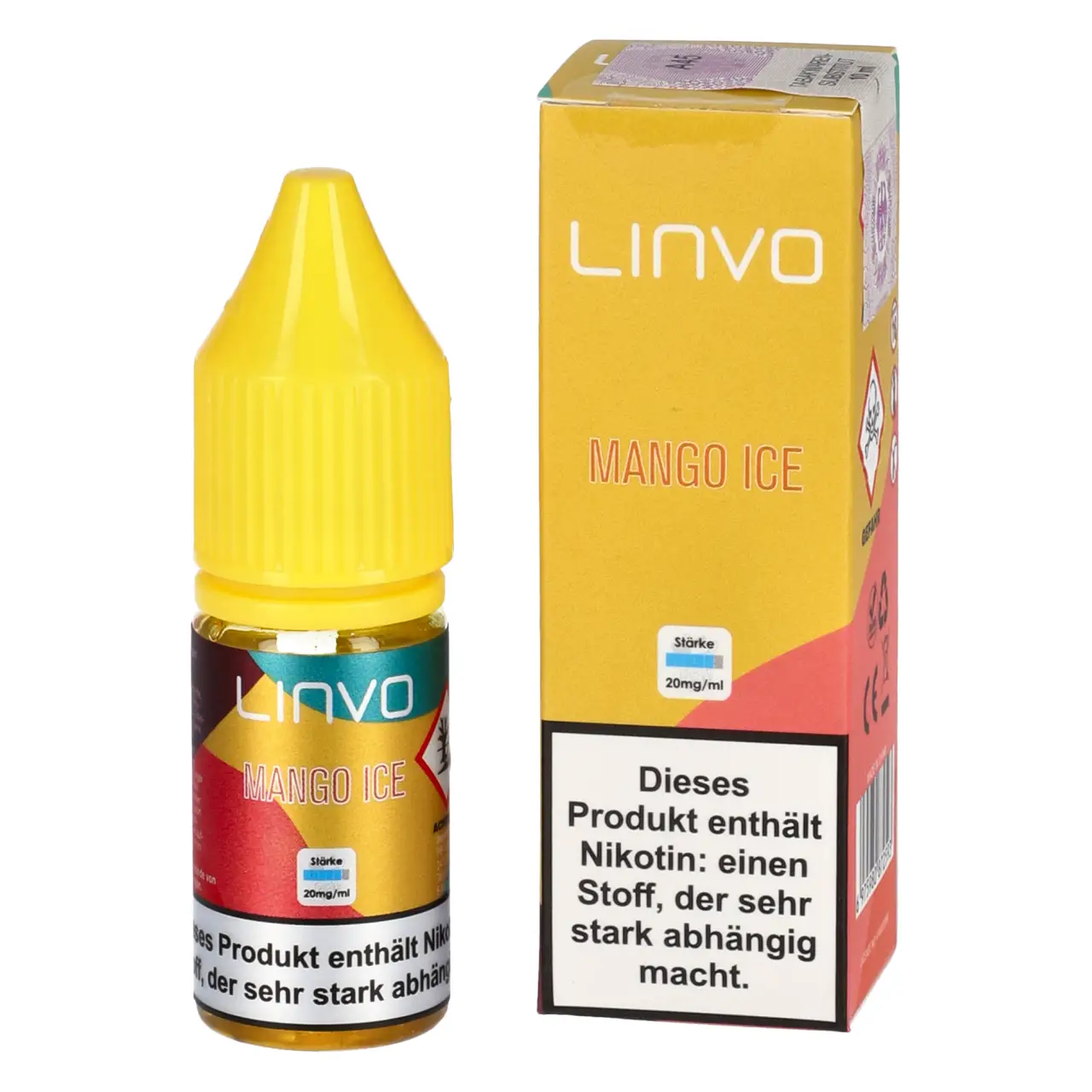 Linvo Liquid Mango Ice Nikotinsalz, 10ml Mango Ice - Linvo Nikotinsalz Liquid für Mehrweg Vape - 10ml