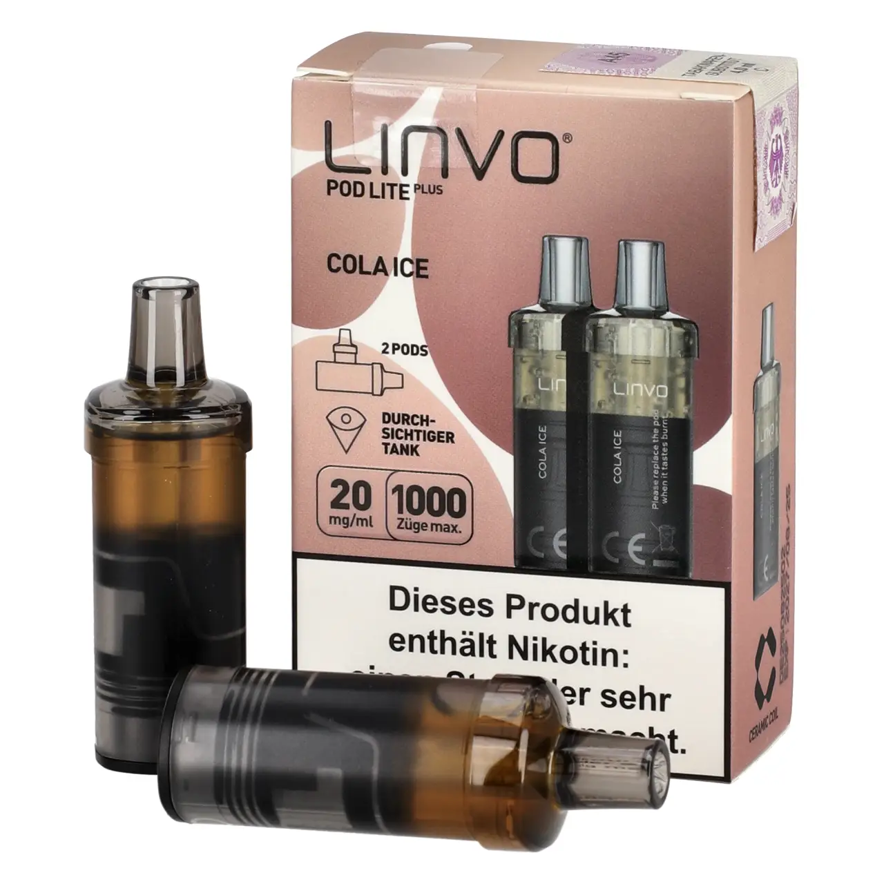 Linvo Pod Lite Plus kühle Cola (Cola Ice) 2ml Liquid Pods, 2-er Pack Cola Ice - Linvo Pod Lite Plus Prefilled Pod - 2er Packung