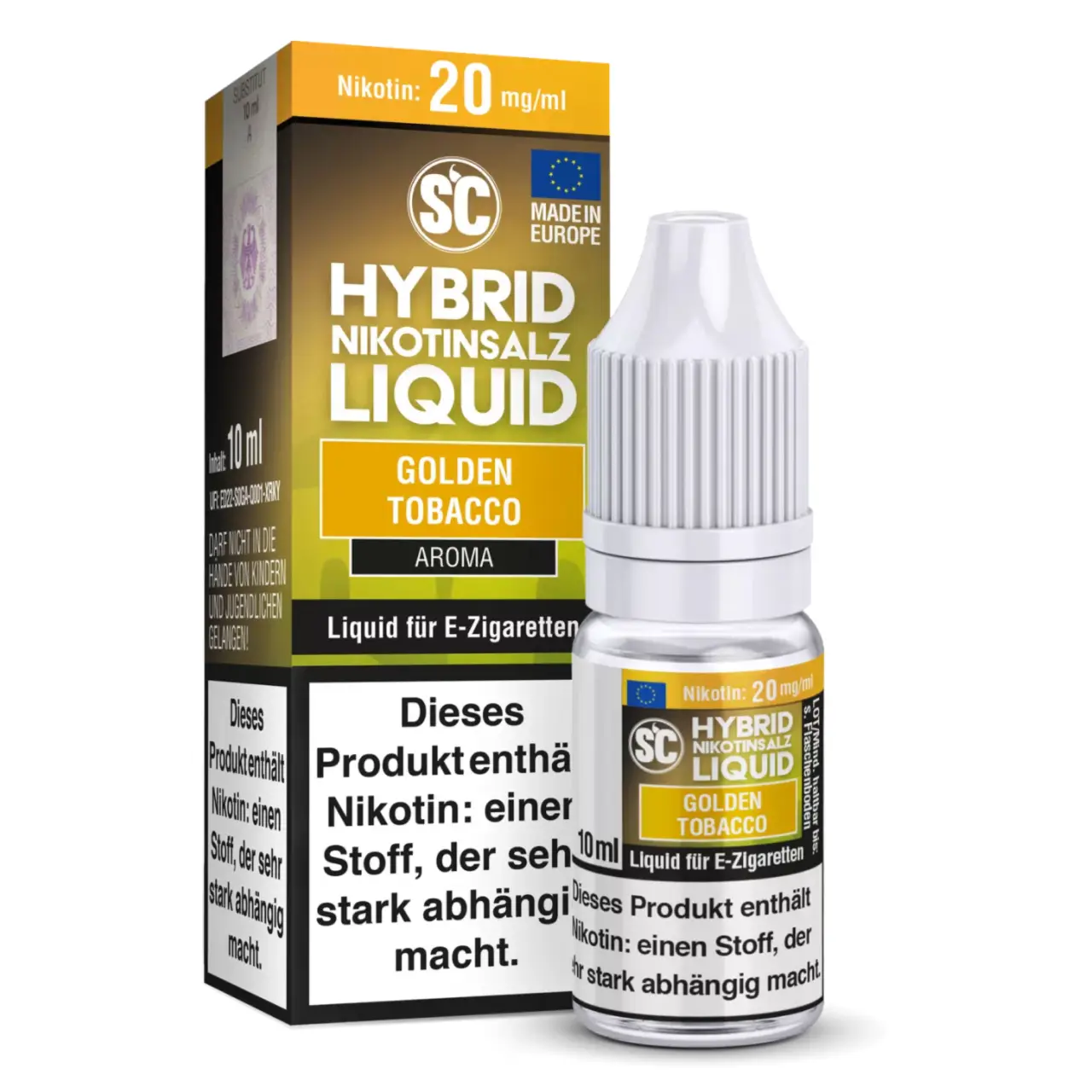 SC süßlicher Tabak (Golden Tobacco) Hybrid Nikotinsalz Liquid, 10ml Golden Tobacco - SC Hybrid Nikotinsalz Liquid 10ml