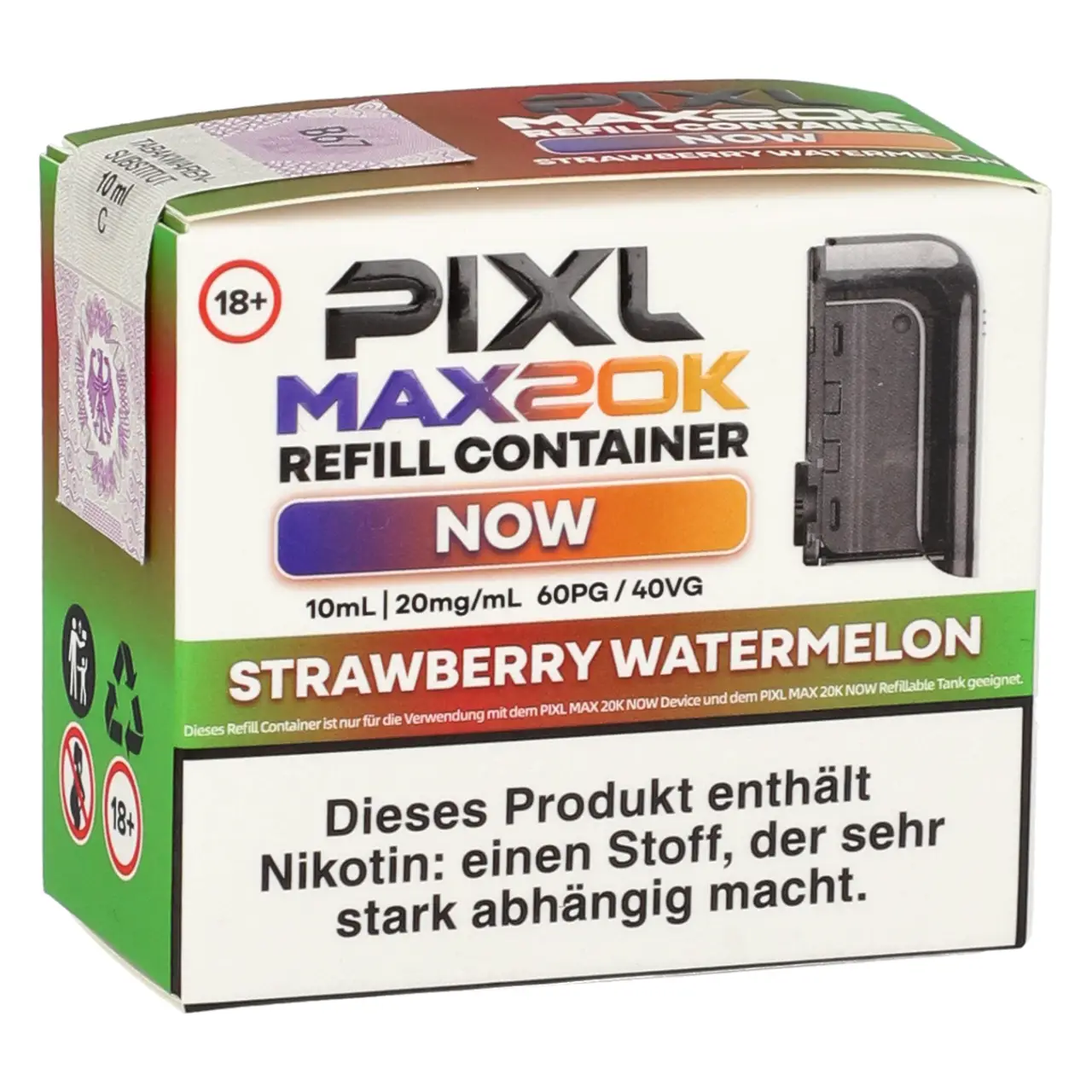 Pixl Max 20K Now Refill Container Strawberry Watermelon