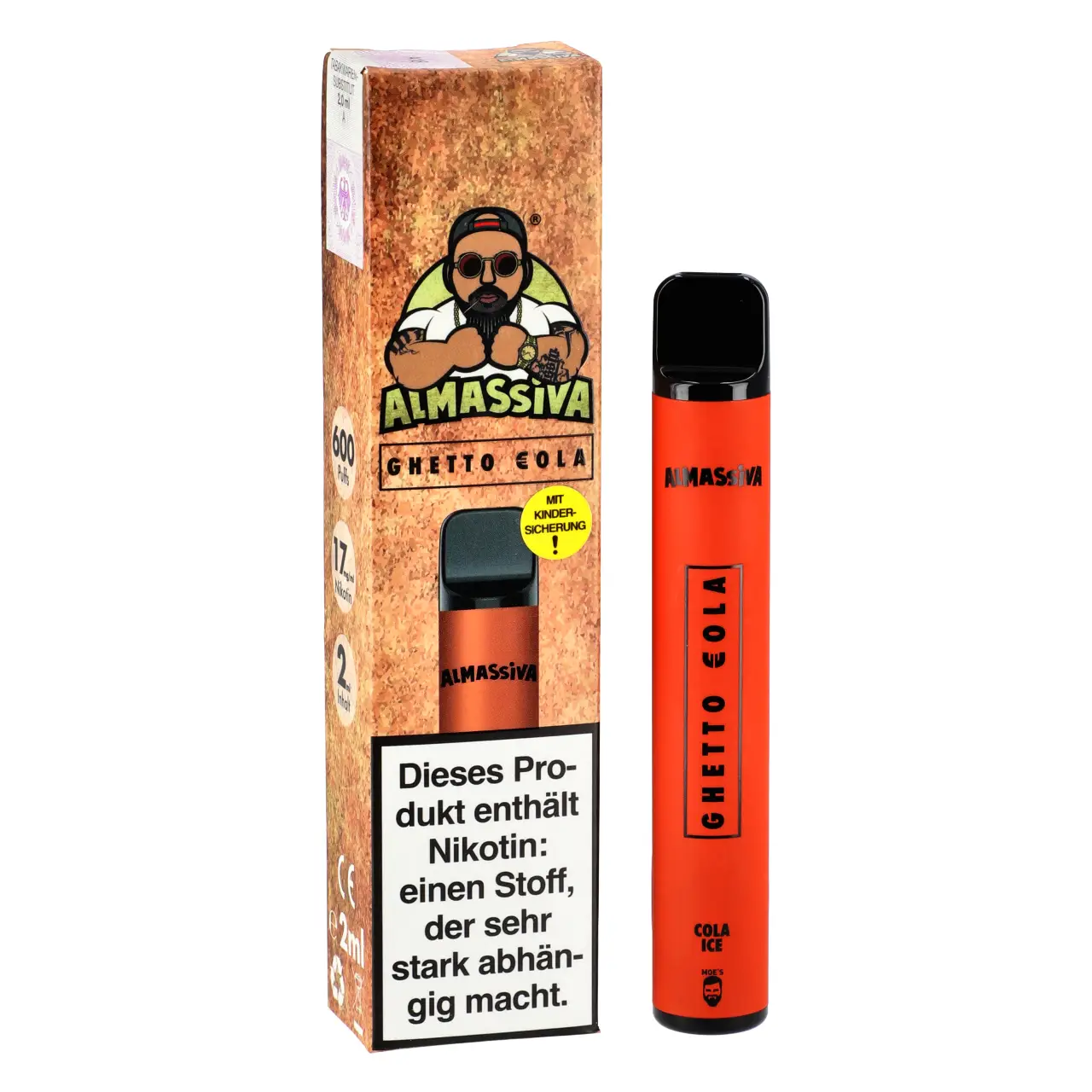 Almassiva Vape Cola Ice (Ghetto Cola) Einweg E-Shisha, 2ml Ghetto Cola - Almassiva Einweg Vape