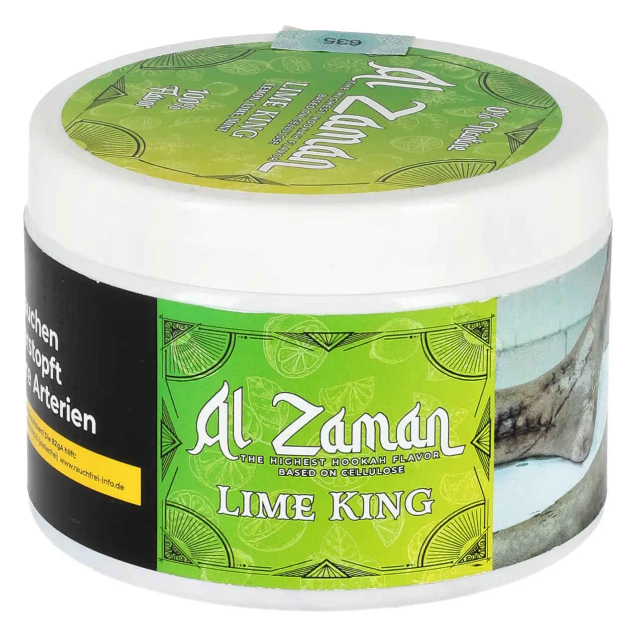 Al Zaman Limette Zitrone Minze (Lime King) nikotinfreier Shisha Tabak, 200g Al Zaman Lime King Shisha Tabak Ersatz 200g