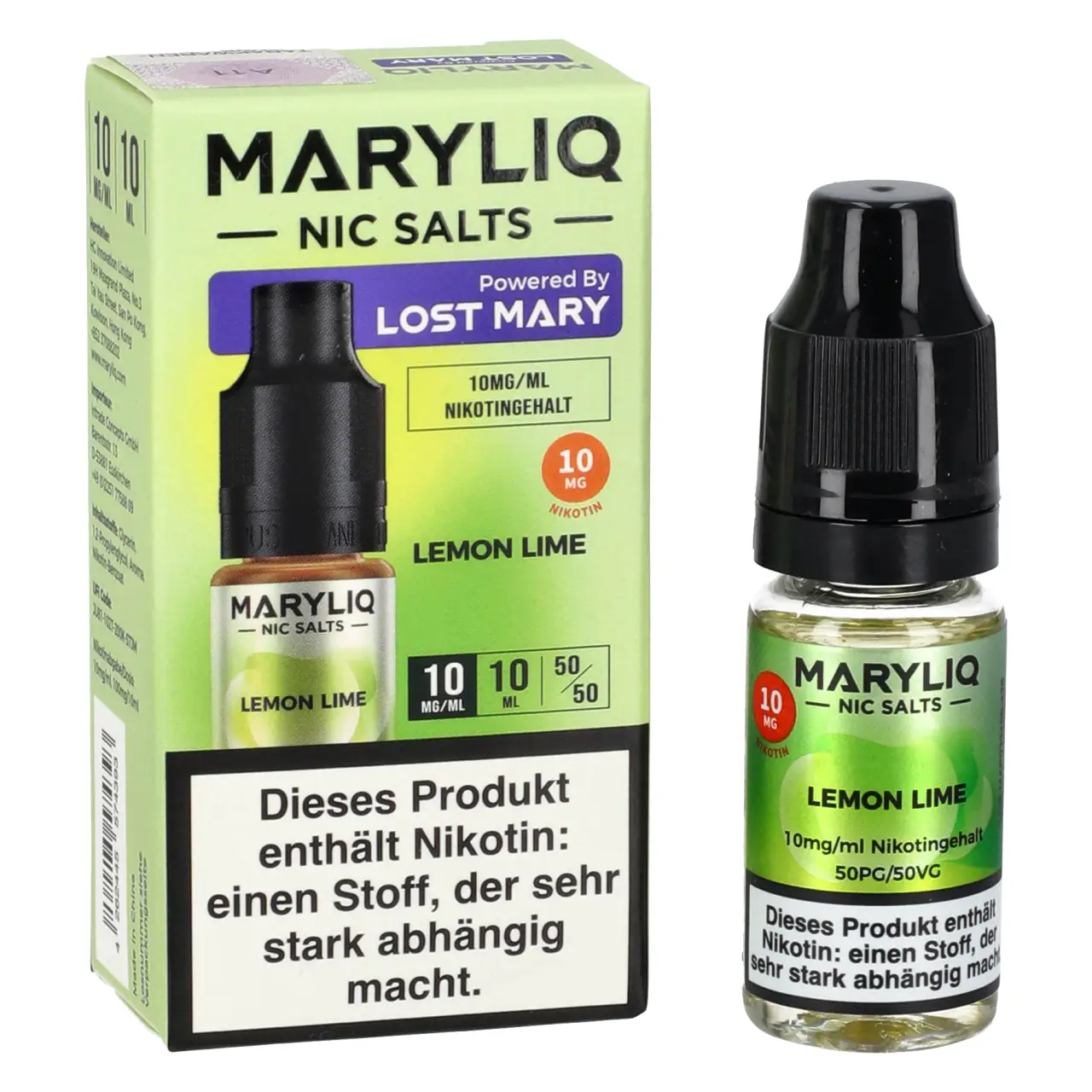 Maryliq Zitrone Limette Ice (Lemon Lime) Nikotinsalz Liquid, 10ml Maryliq Lemon Lime Nikotinsalz Liquid 10ml