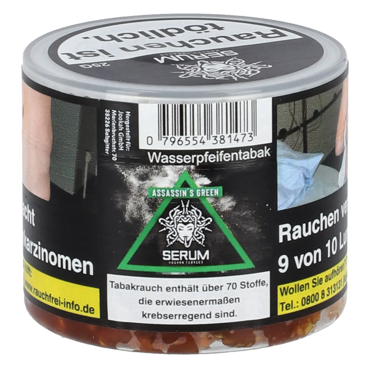 Serum Tobacco Maracuja Bergamotte Grapefruit Ice (Assassin´s Green) Shisha Tabak, 25g Serum Shisha Tabak Assassin´s Green - Maracuja Bergamotte Grapefruit Ice - 25g