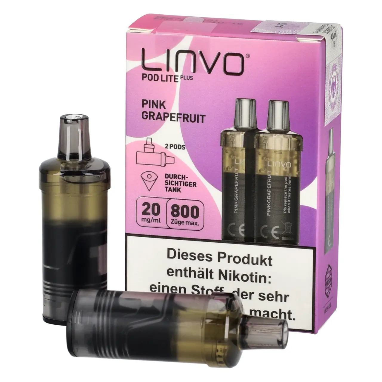 Linvo Pod Lite Plus Grapefruit Ice (Pink Grapefruit) 2ml Liquid Pods, 2-er Pack Pink Grapefruit - Linvo Pod Lite Plus Prefilled Pod - 2er Packung