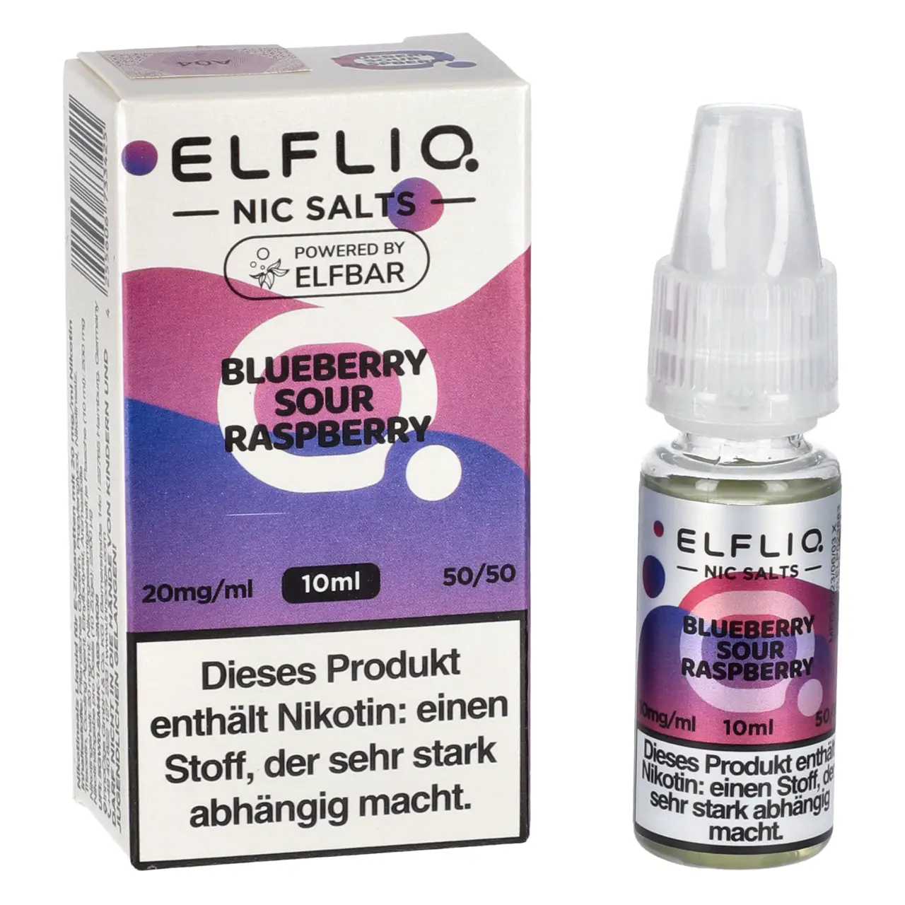 Blueberry Sour Raspberry - Elfliq by Elfbar Nikotinsalz Liquid für Mehrweg Vape - 10ml