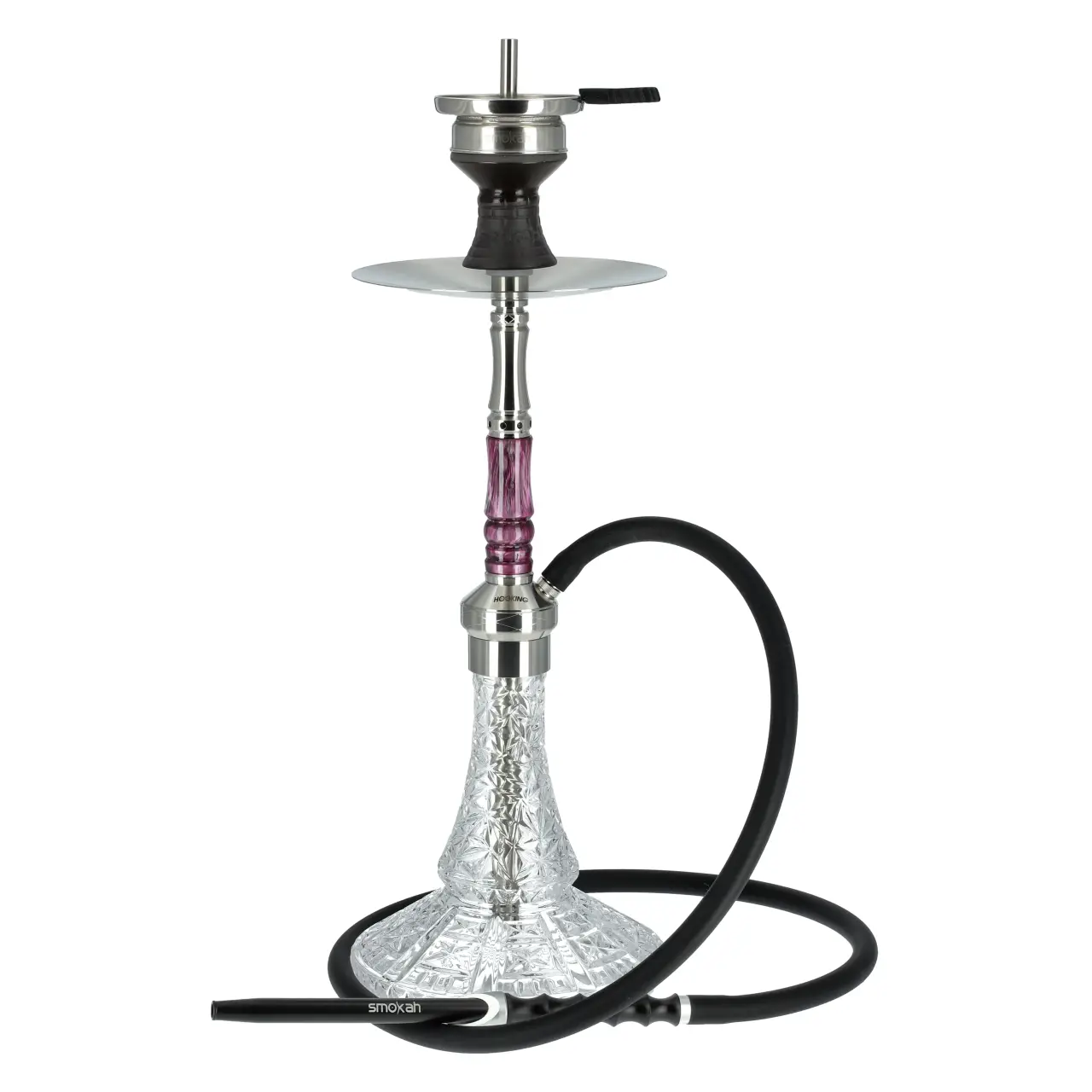 Hooking Habibi Edelstahl Shisha Komplett-Set, 60 cm Hooking Habibi Shisha Violet Bowl HK4
