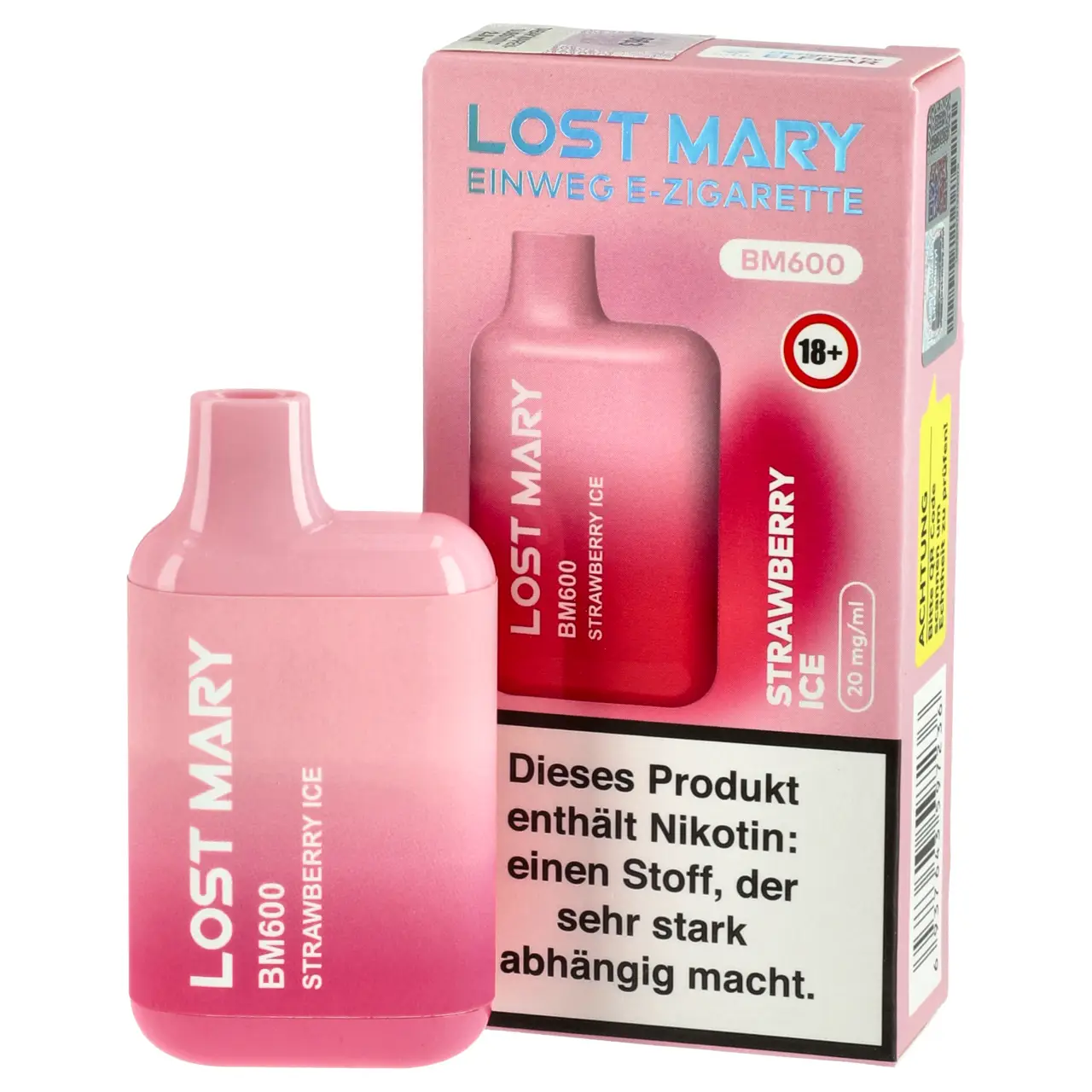 Lost Mary BM600 kühle Erdbeere (Strawberry Ice) Einweg E-Shisha, 2ml Strawberry Ice - Lost Mary Einweg Vape by Elfbar