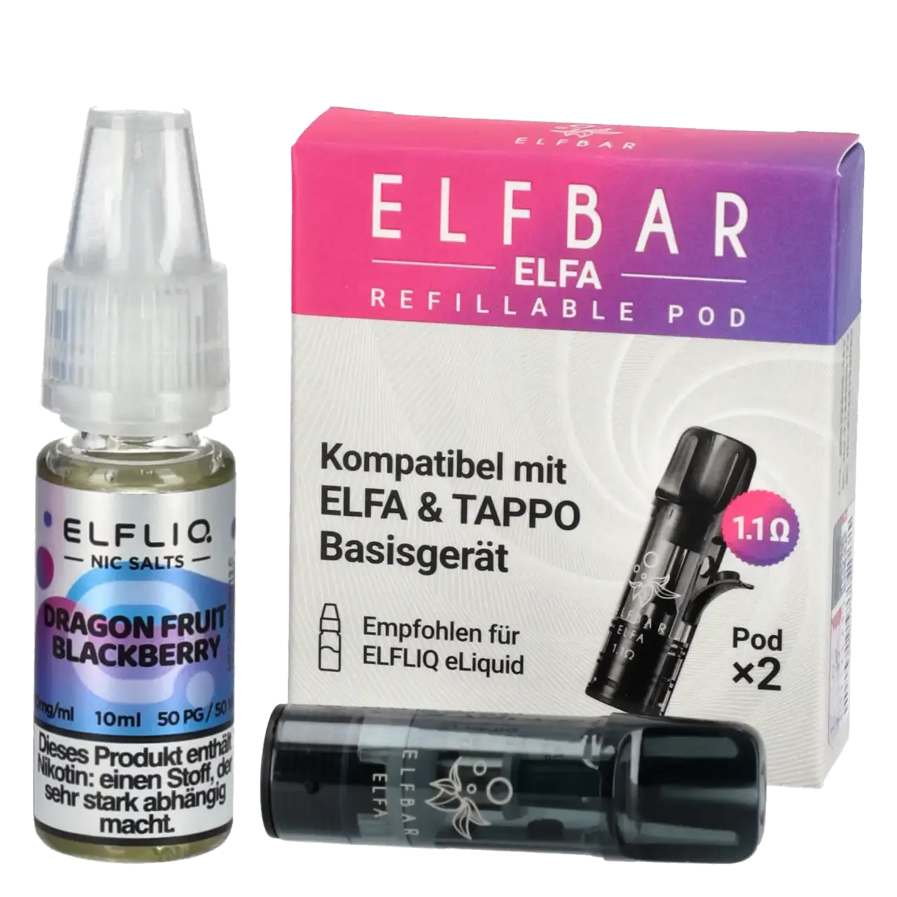 ELFA Nachfüllen Reffilable Pod und Elfliq