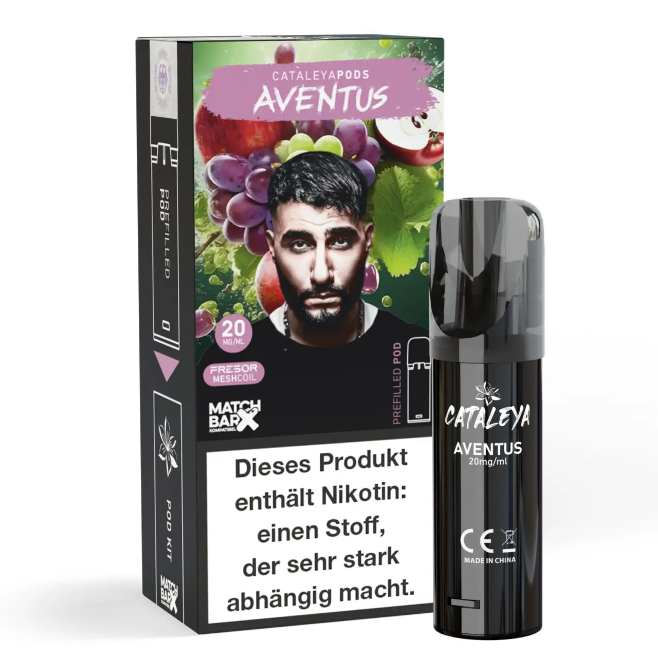 Aventus - Cataleya by Samra Prefilled Pod für Mehrweg Vape - befüllt mit 2ml Liquid - MatchBar X kompatibel