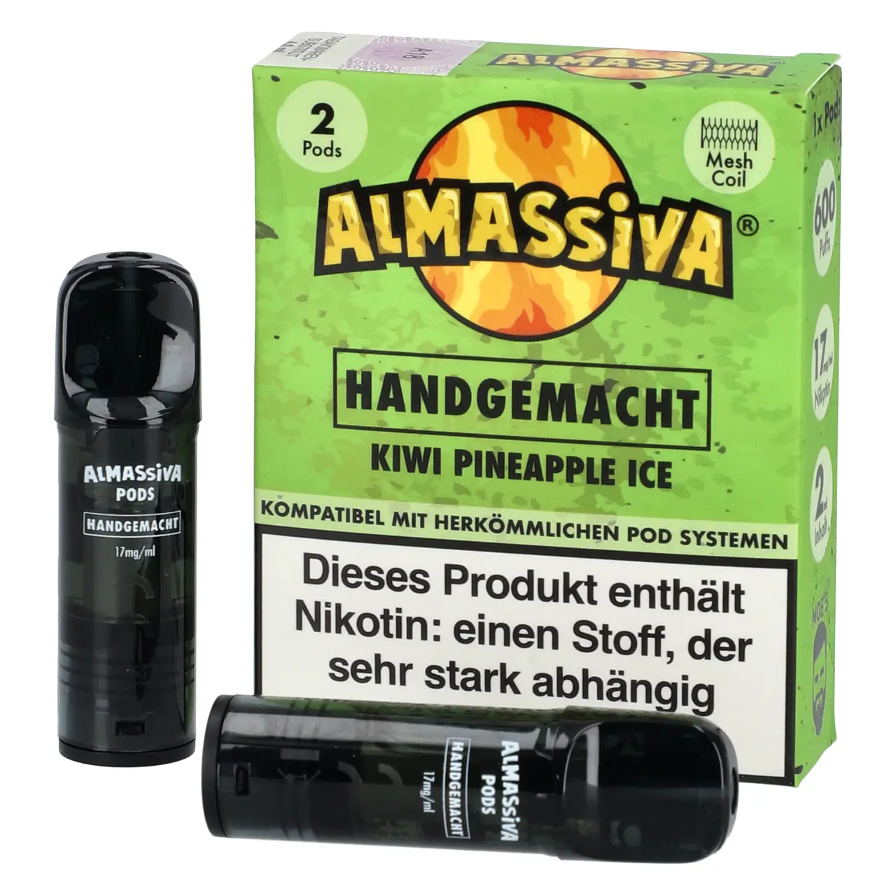 Al Massiva Pod Ananas Kiwi Ice (Handgemacht), 2ml Liquid, 2-er Pack Almassiva Pods Handgemacht