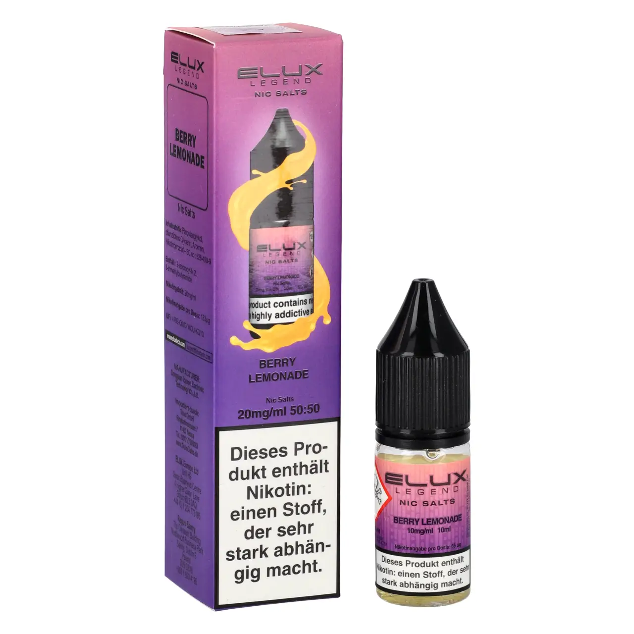 Elux Legend Beerenmix Limonade (Berry Lemonade) Nikotinsalz Liquid, 10ml Elux Legend Berry Lemonade - Beerenmix Limonade - Nikotinsalz Liquid 10ml