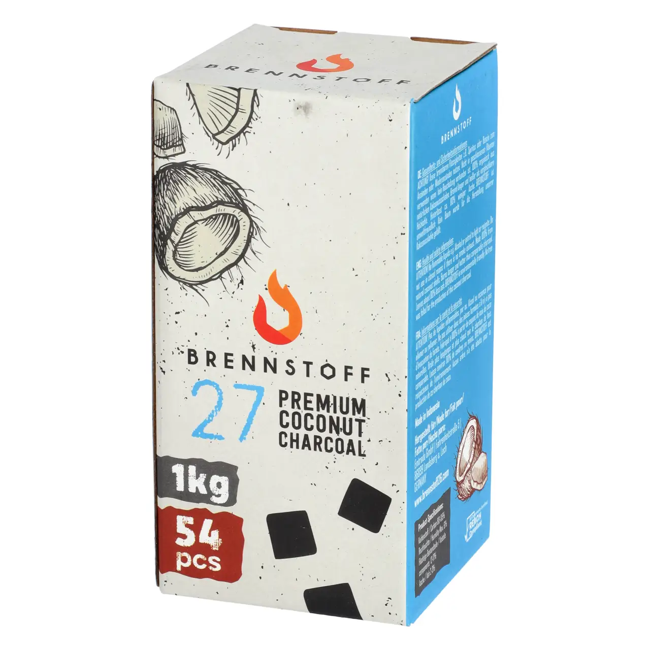 Brennstoff 27-er Naturkohle, 1 kg Brennstoff Shisha Kohle 27 mm - 1 kg