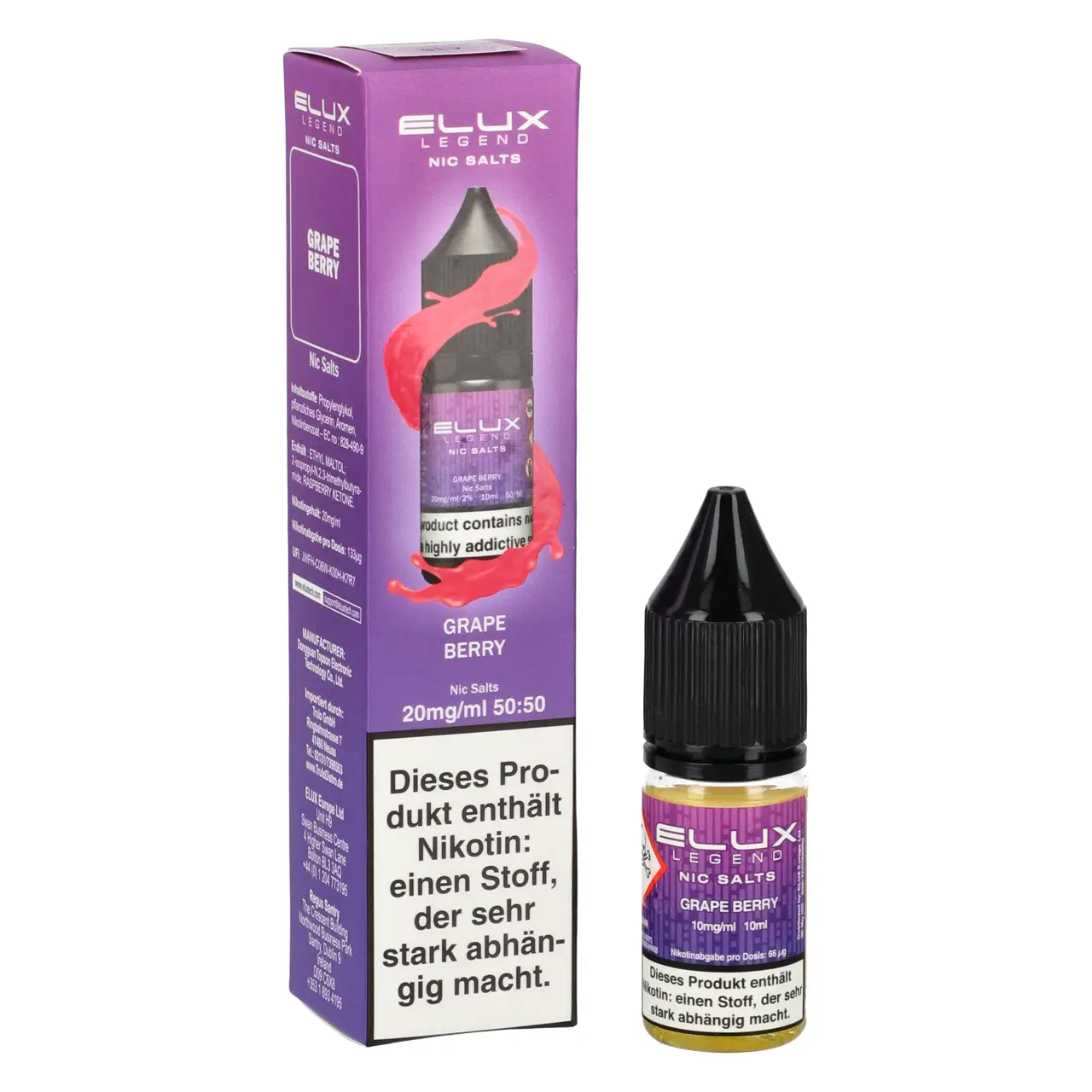 Elux Legend Traube Beerenmix (Grape Berry) Nikotinsalz Liquid, 10ml Elux Legend Grape Berry - Traube Beerenmix - Nikotinsalz Liquid 10ml